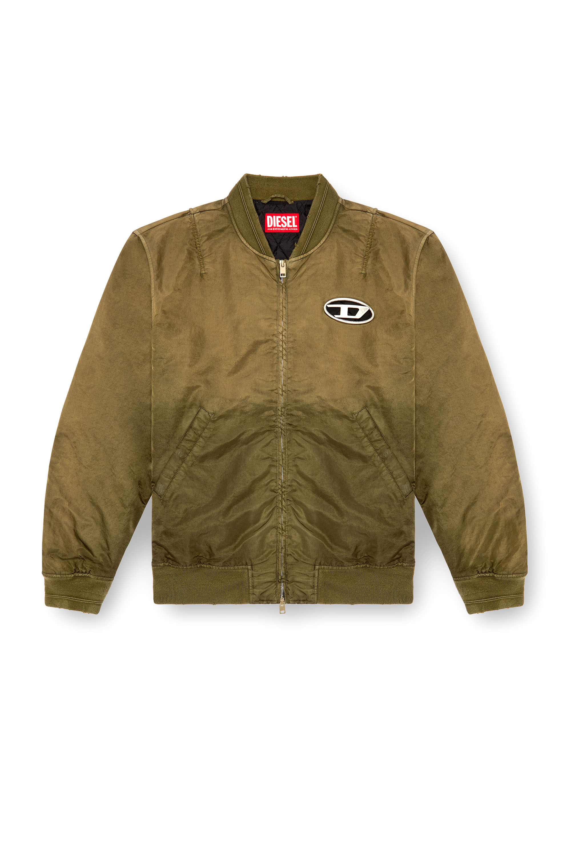 Diesel - J-KEPES, Man Dégradé padded bomber jacket in Green - Image 3