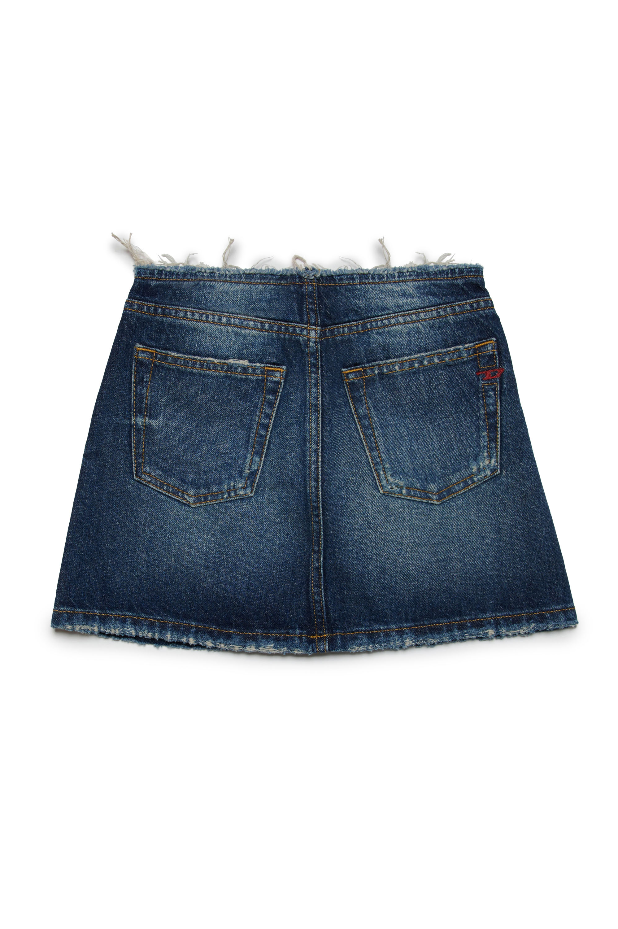 Diesel - GEALBU-S2-J, Woman Short denim skirt with frayed details in Blue - Image 2