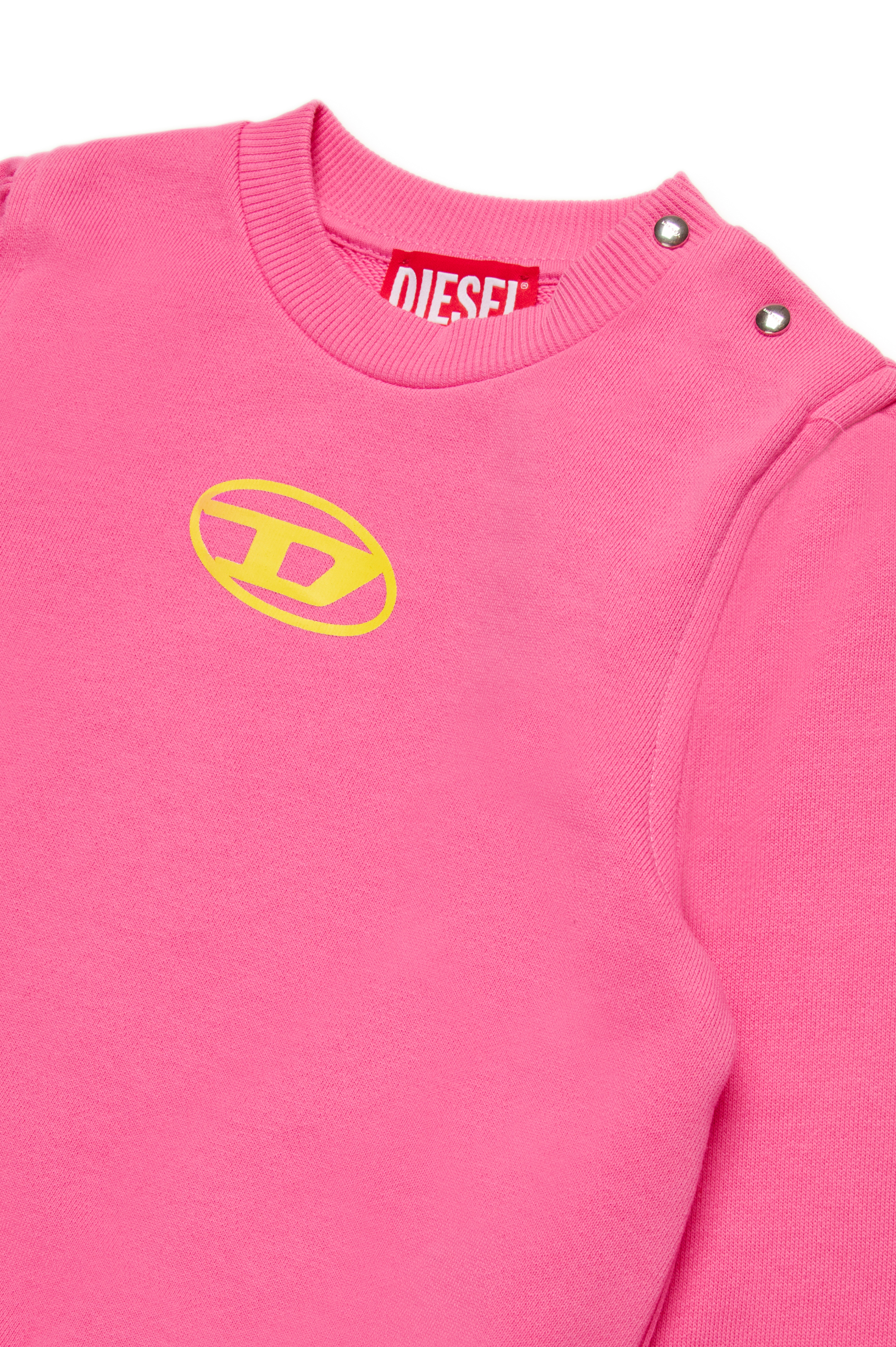 Diesel - SPLICHIB, Woman Cotton sweatshirt with Oval D in Pink - Image 3