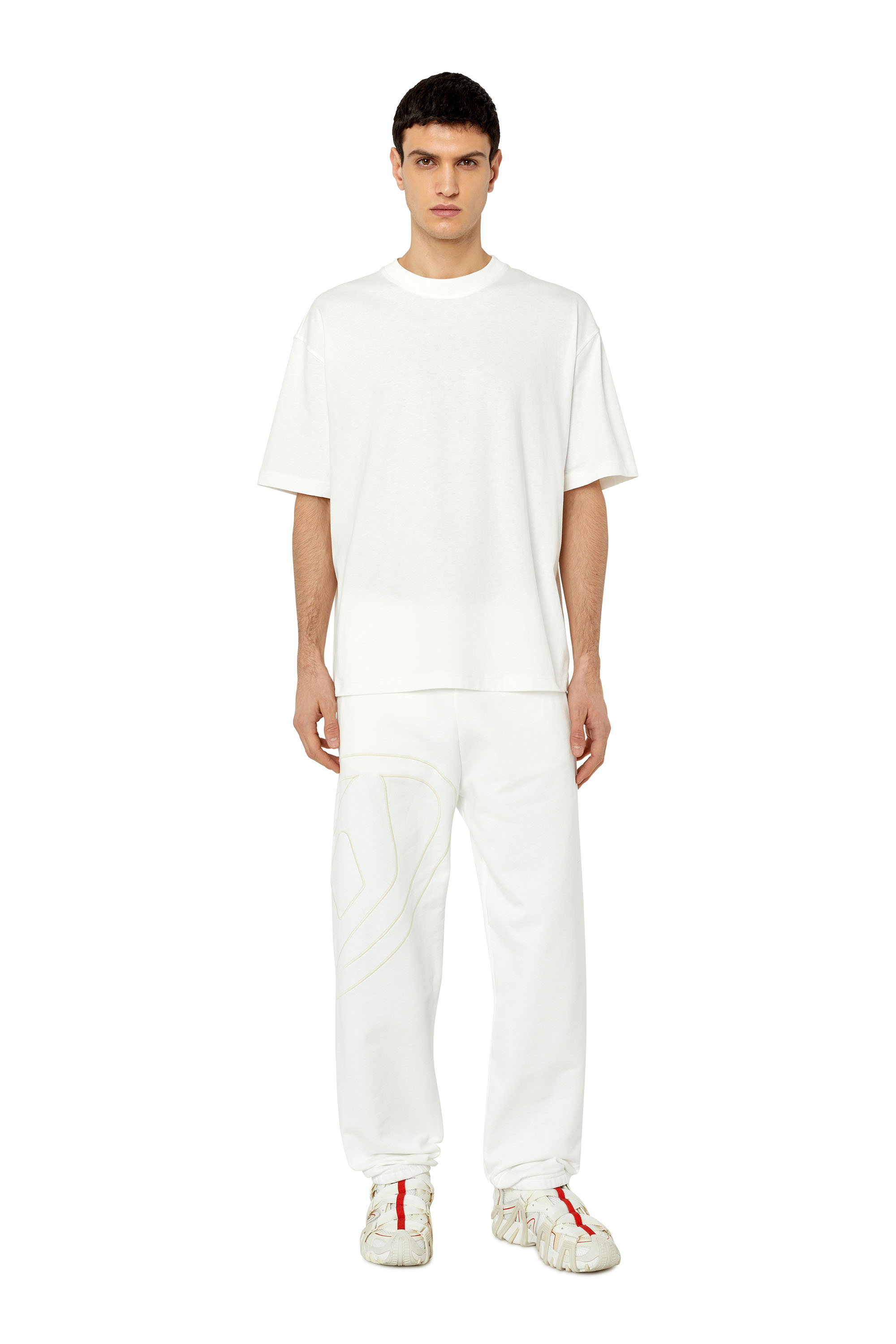 Diesel - P-MARKY-MEGOVAL, Man Sweatpants with maxi D logo in White - Image 2
