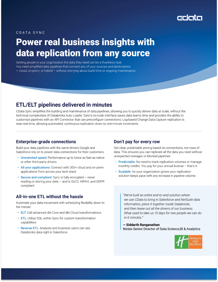 CData Sync Datasheet