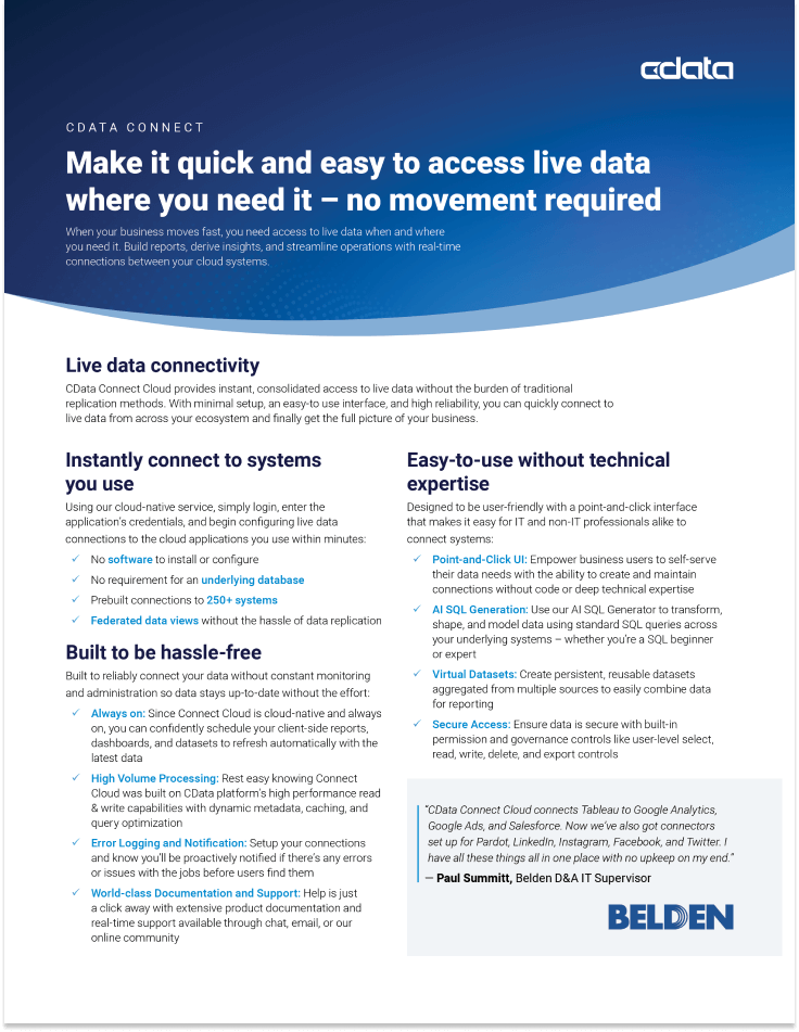 CData Connect Cloud Datasheet