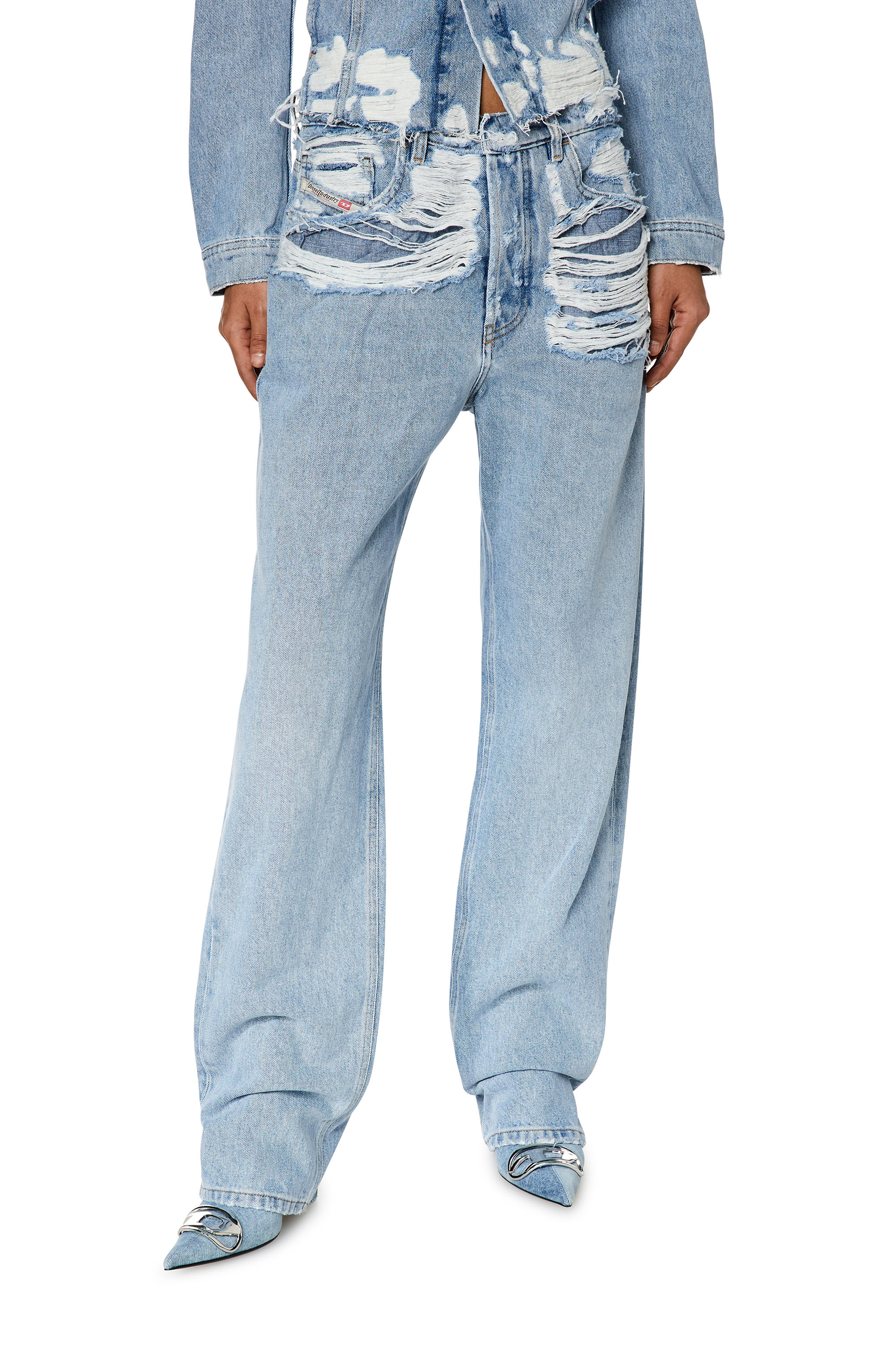 Diesel - Femme Straight Jeans D-Ark 007S3, Bleu Clair - Image 1