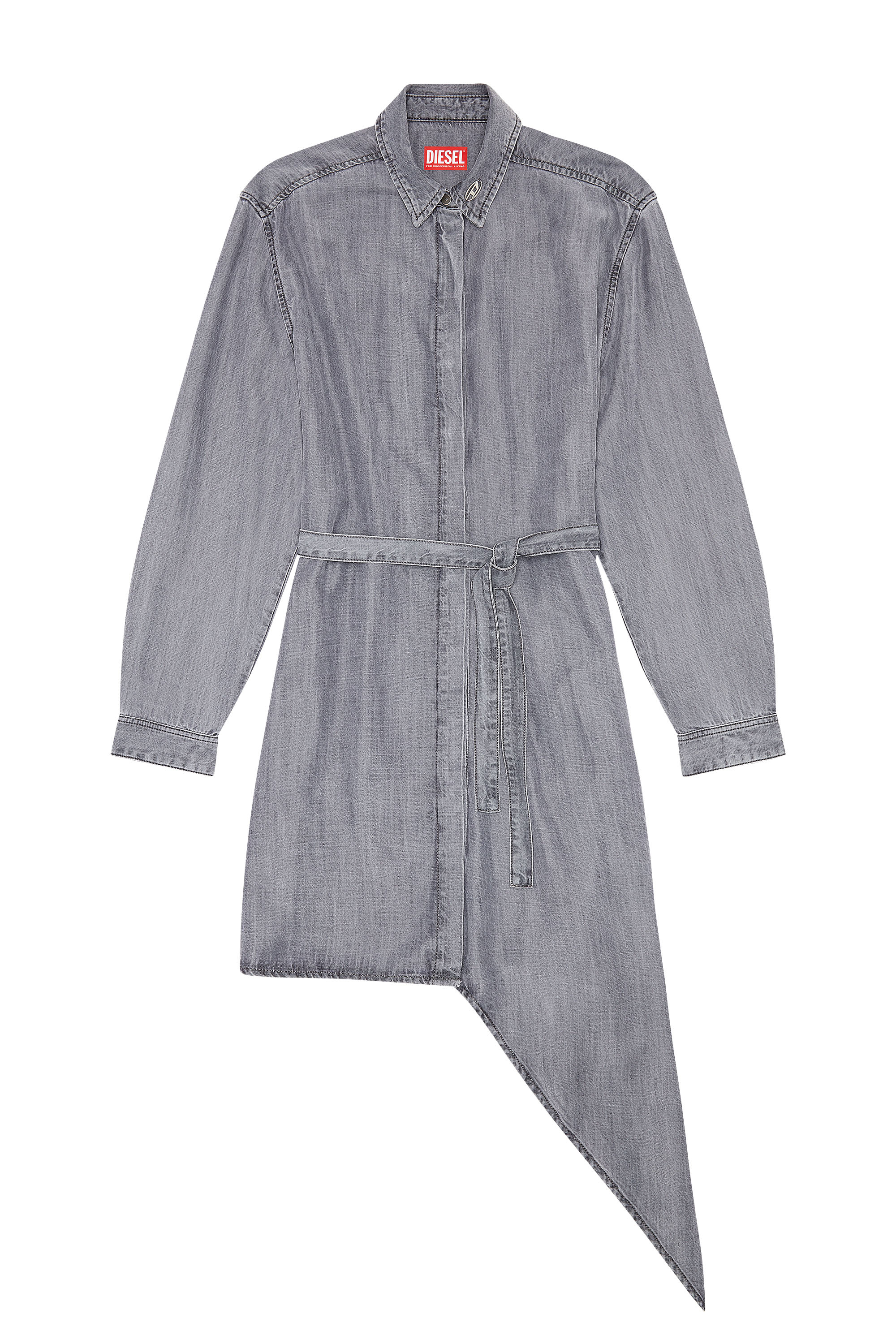 Diesel - DE-TRISS, Femme Robe chemise en denim léger in Gris - Image 5