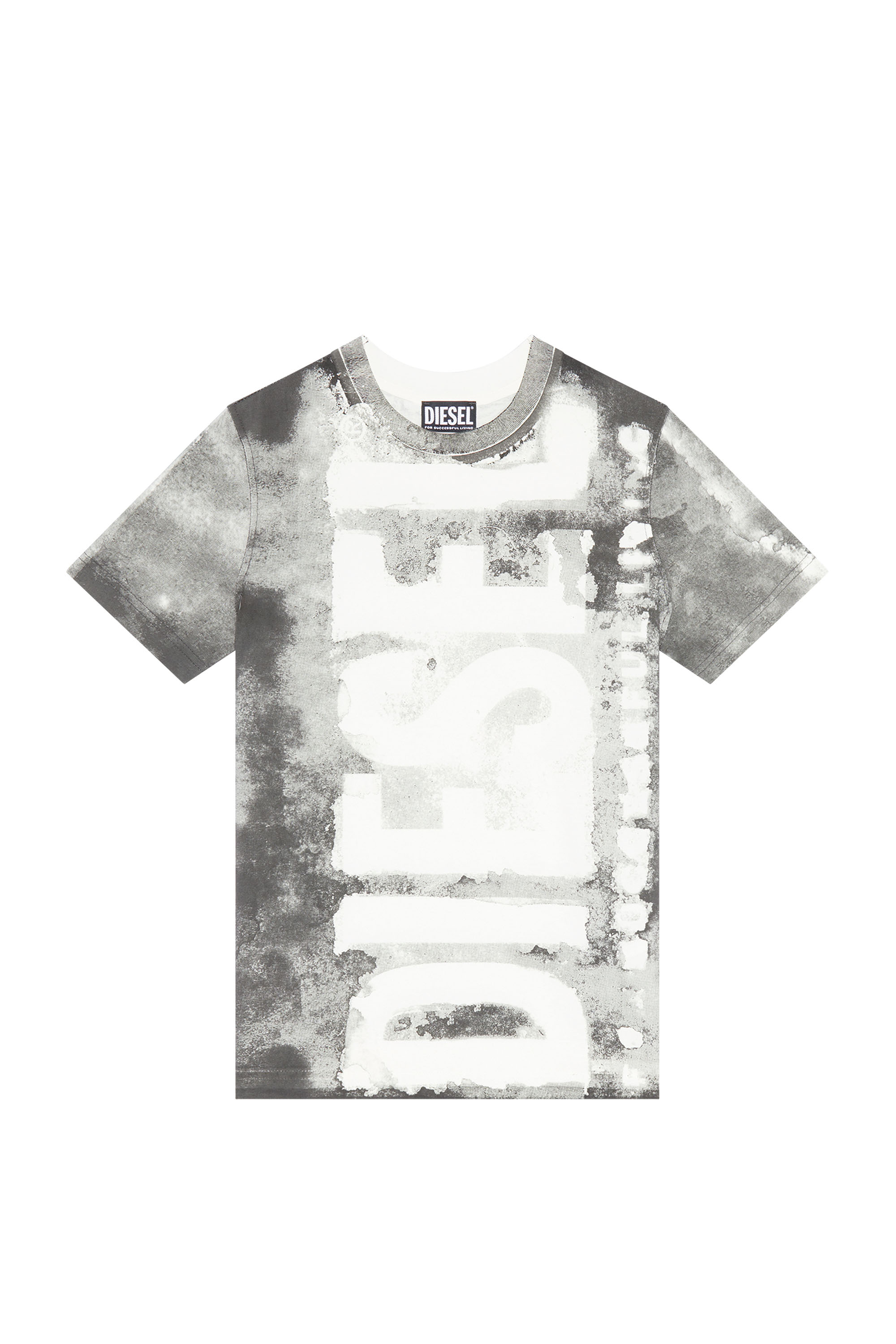 Diesel - T-REG-G1, Femme T-shirt avec logo effet délavé in Gris - Image 3