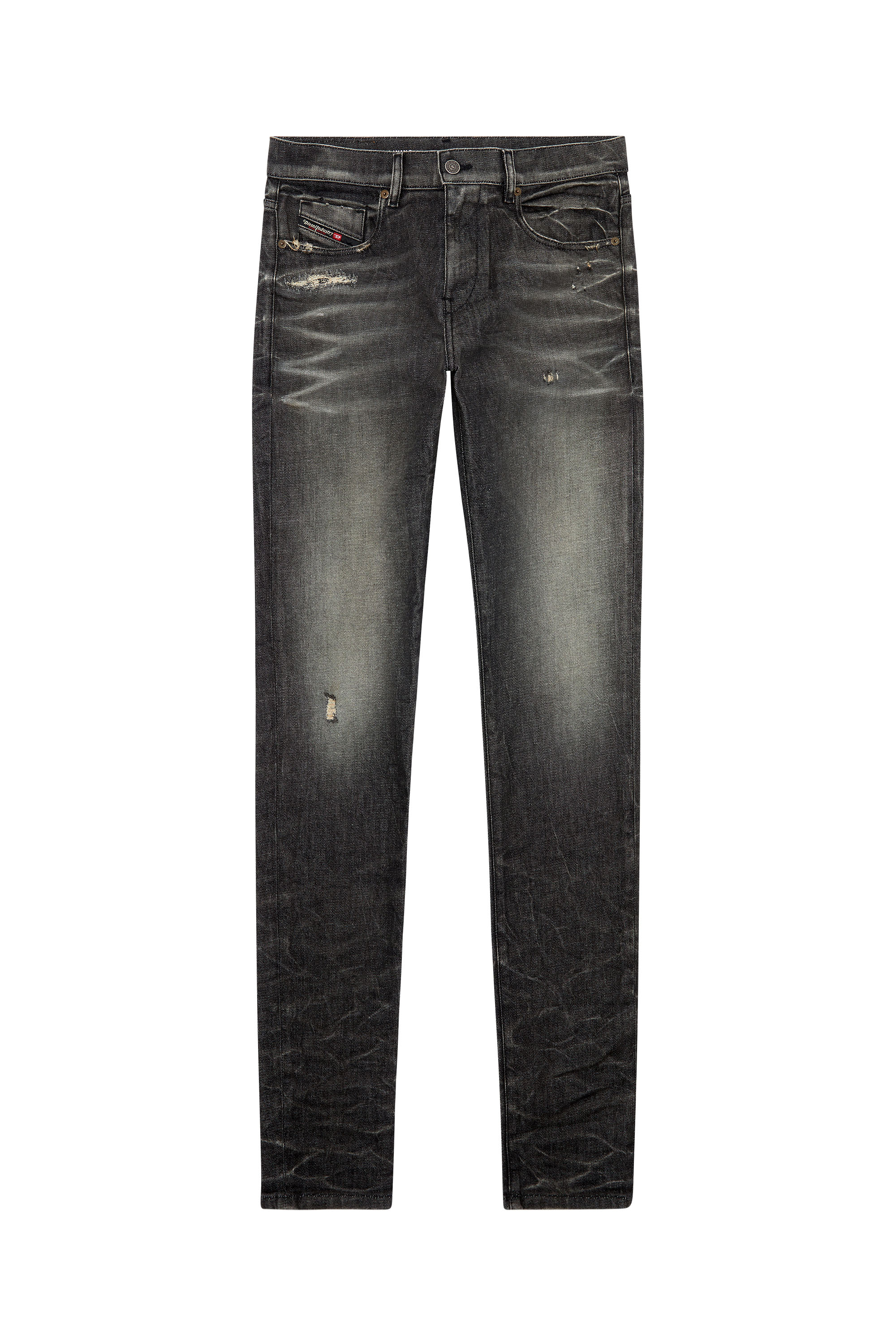 Diesel - Homme Slim Jeans 2019 D-Strukt 09H51, Noir/Gris foncé - Image 3