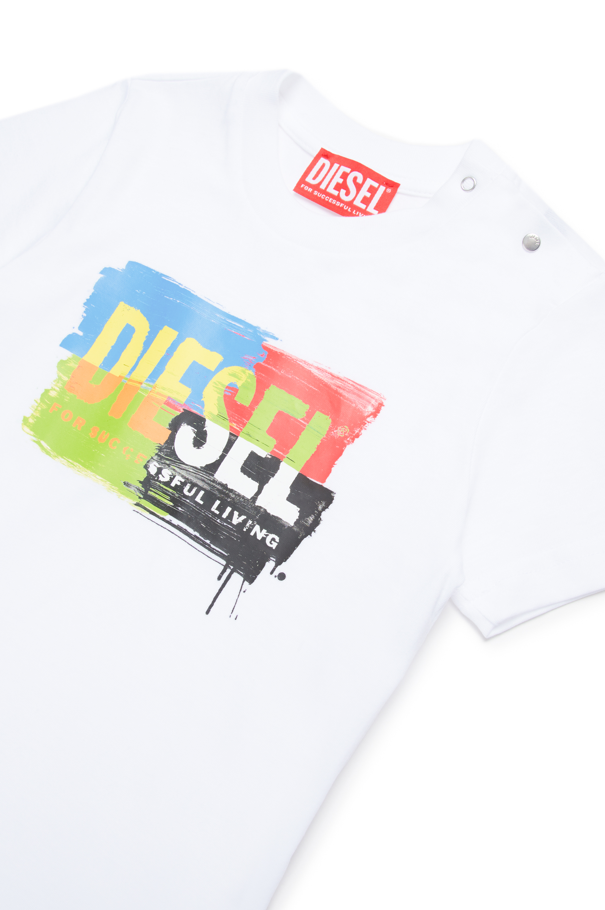 Diesel - TKANDB, Unisex T-shirt with painted-effect logo in White - Image 3
