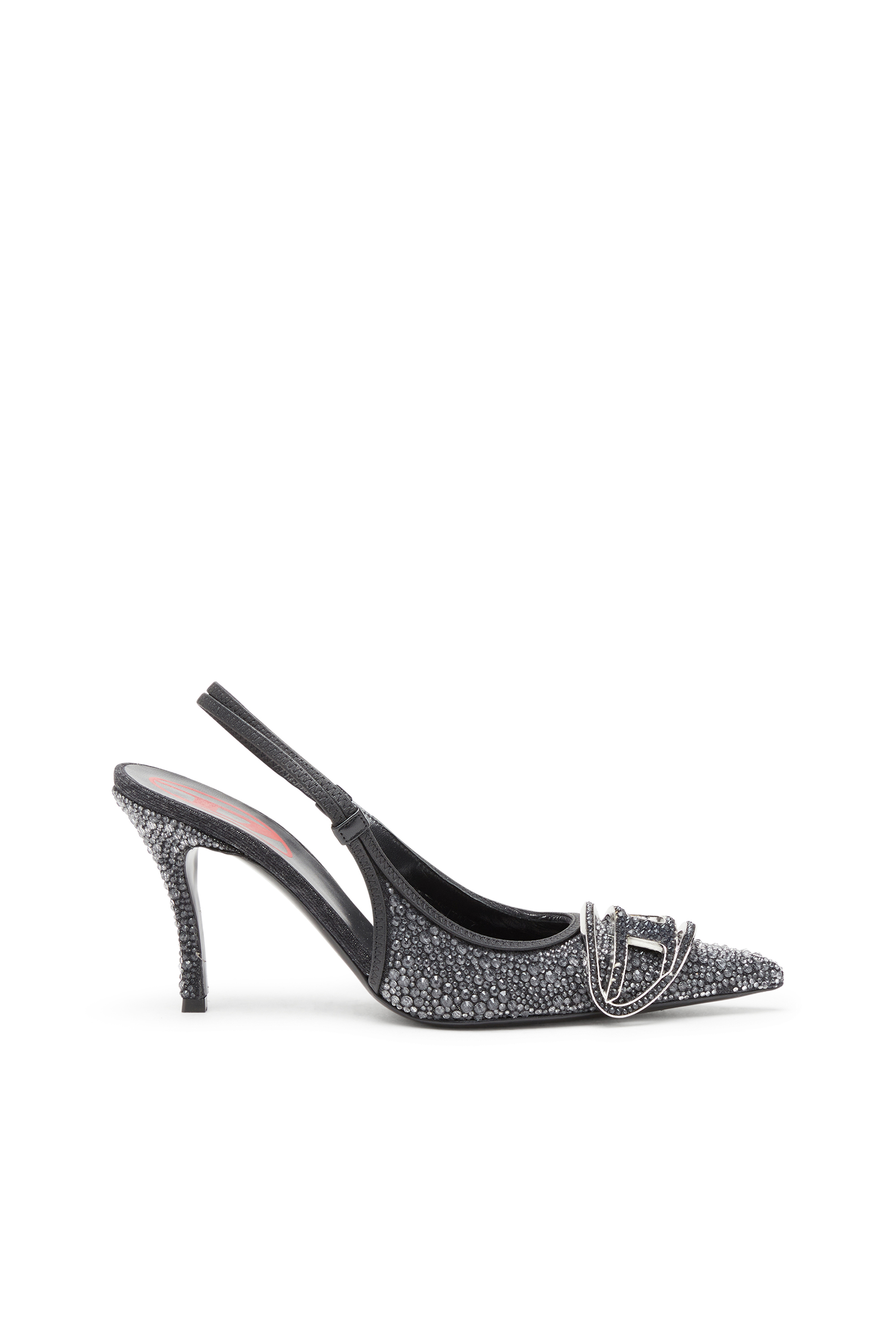 Diesel - D-VENUS SB, D-Venus-Escarpin à bride arrière en denim à strass Femme in Noir - 1