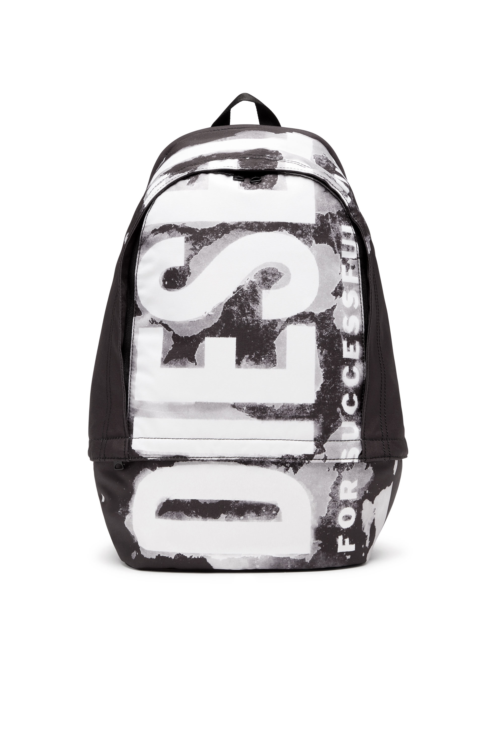 Diesel - RAVE BACKPACK X, Homme Rave Backpack X - Sac à dos en tissu avec imprimé à logo in Noir - Image 1