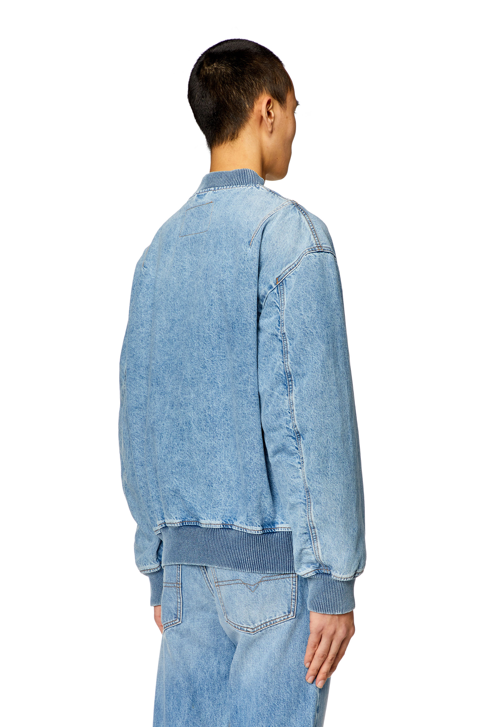 Diesel - D-VINZ, Man's Bomber jacket in denim in Light Blue - 4