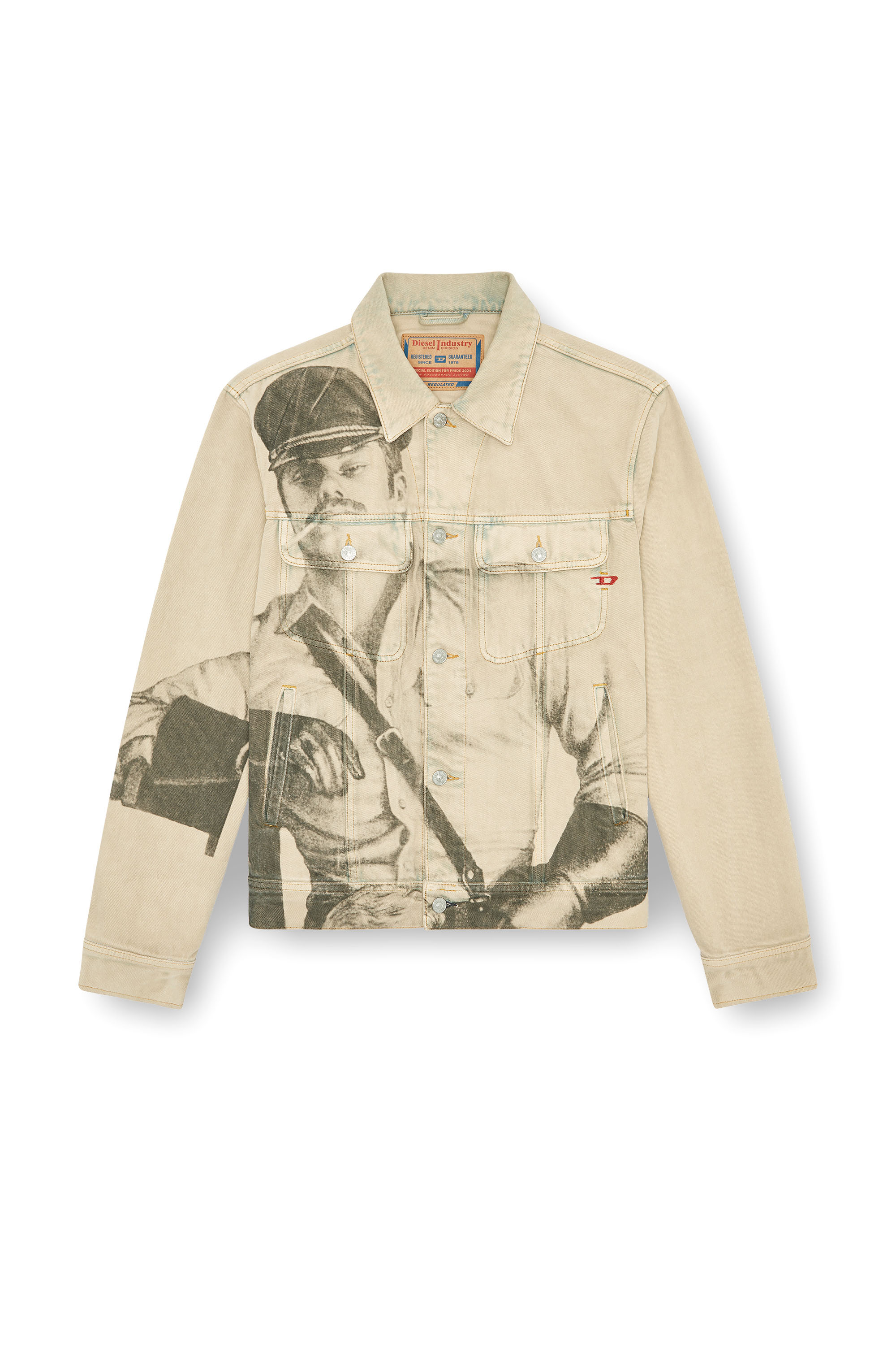 Diesel - PR-D-BARCY-TOF2, Unisex's Trucker jacket with digital print in Beige - 6