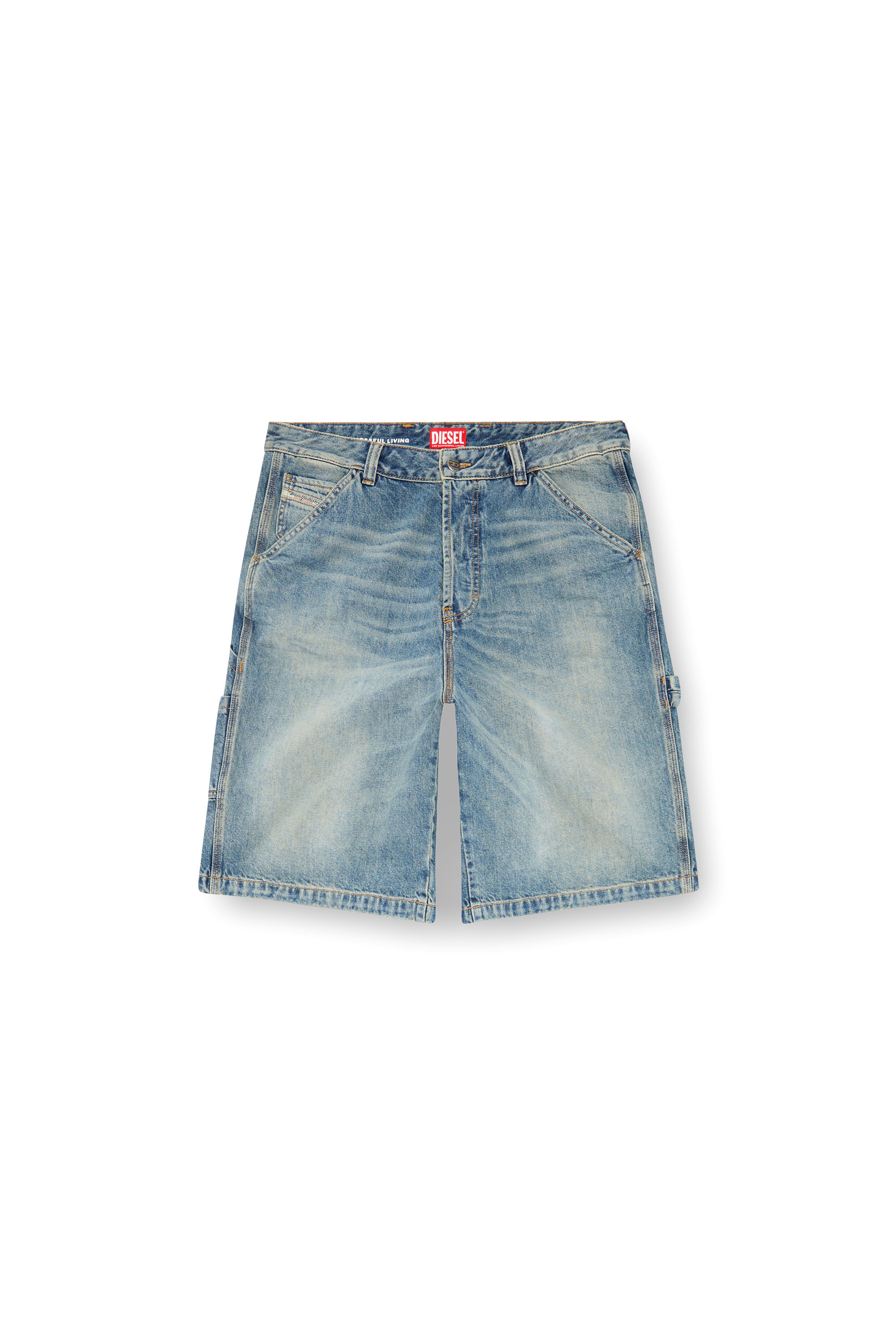 Diesel - D-LIVERY-SHORT, Man Denim utility shorts in Blue - Image 3