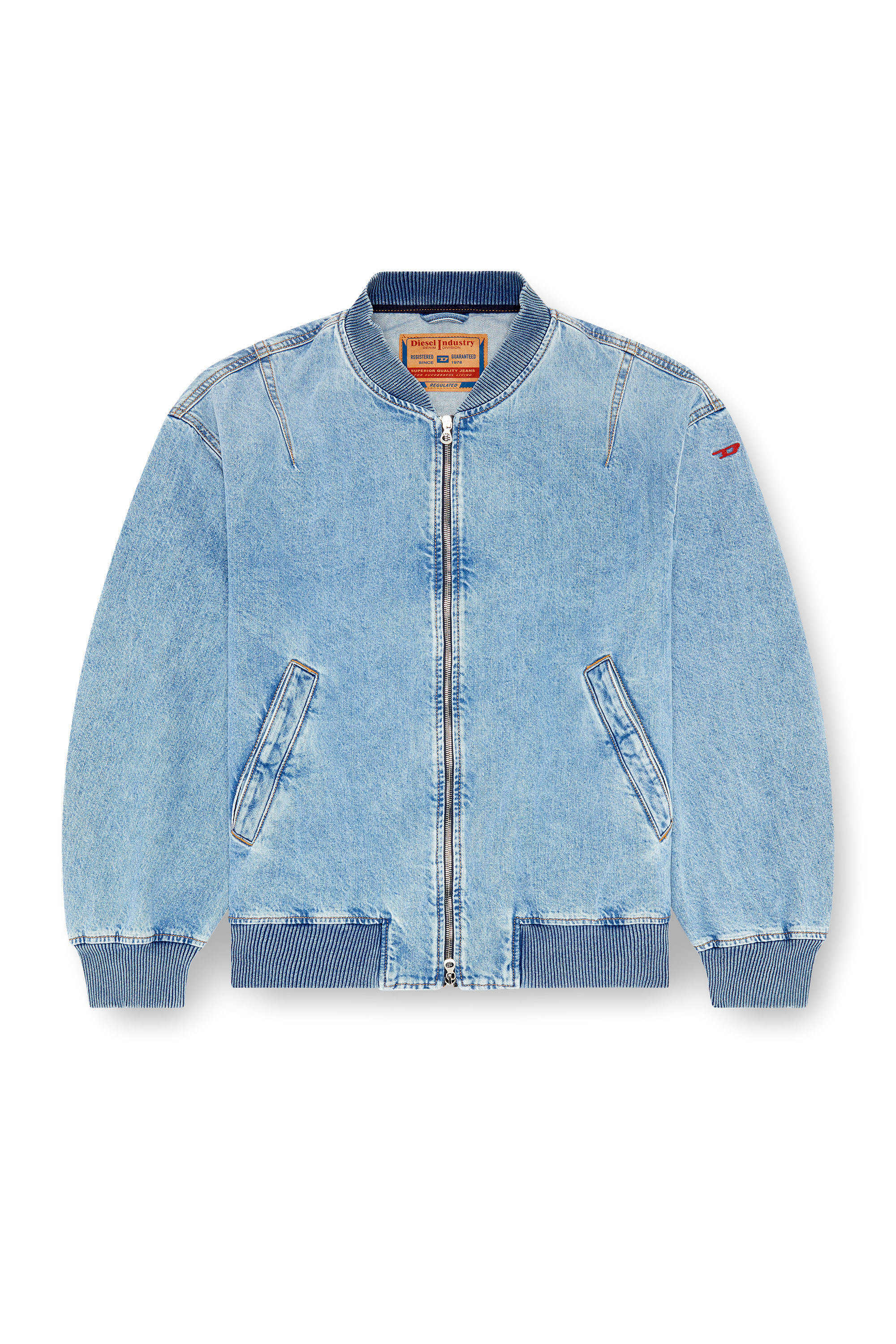 Diesel - D-VINZ, Man's Bomber jacket in denim in Light Blue - 3