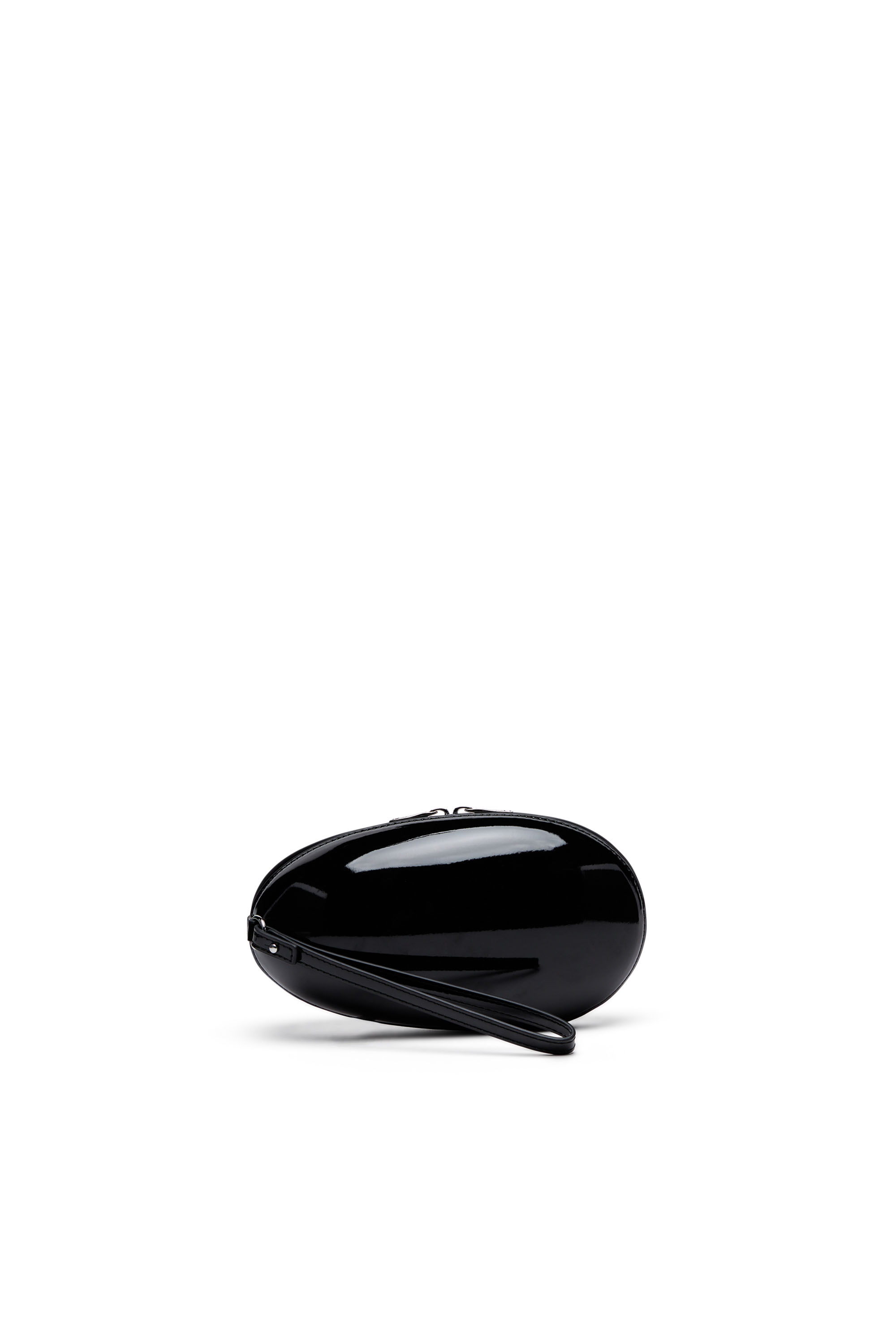 Diesel - 1-DR FOLD CLUTCH, Woman 1-DR Fold-Structured oval clutch in glossy PU in Black - Image 2