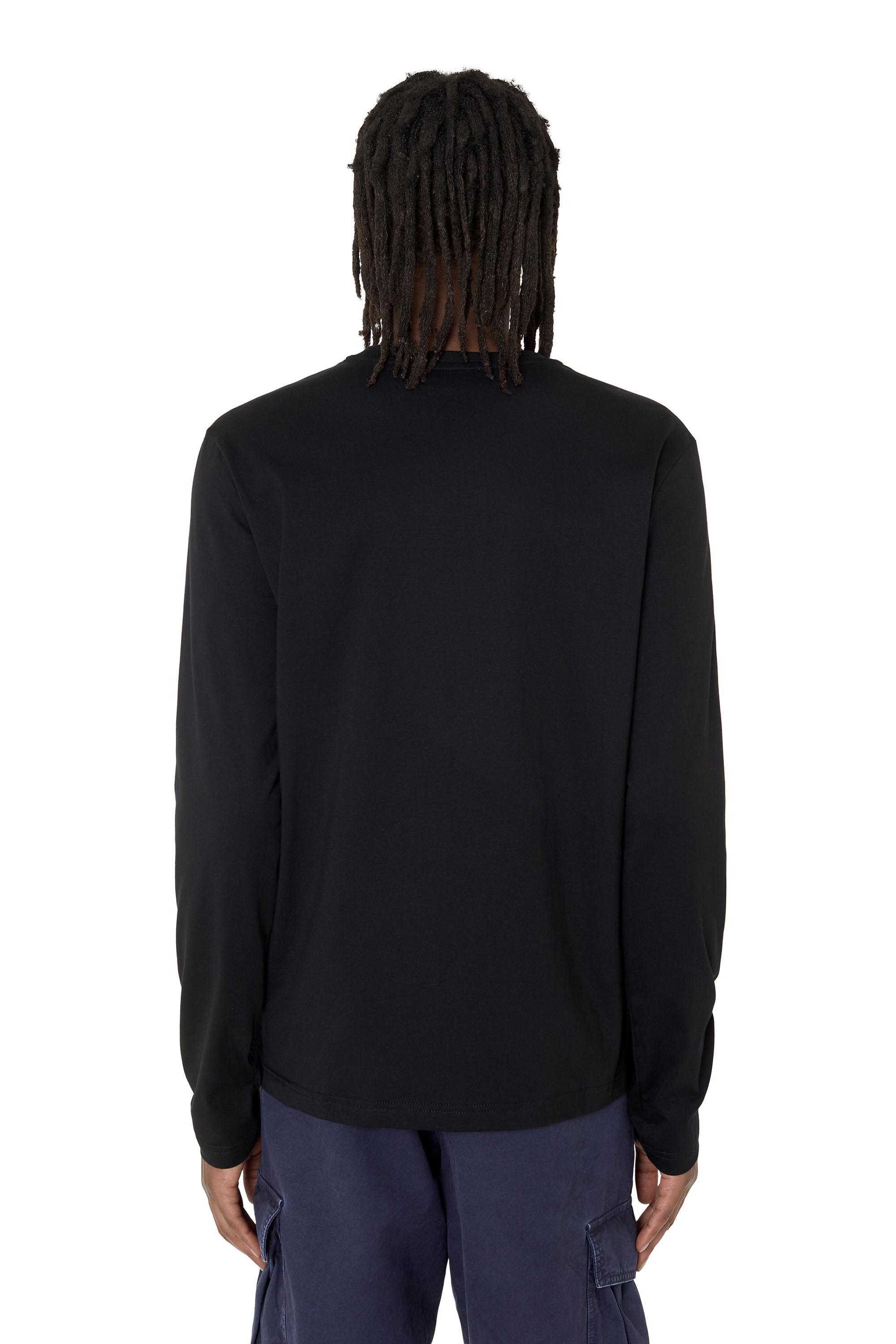 Diesel - T-DIEGOR-LS-MICRODIV, Homme T-shirt à manches longues avec micro logo in Noir - Image 4