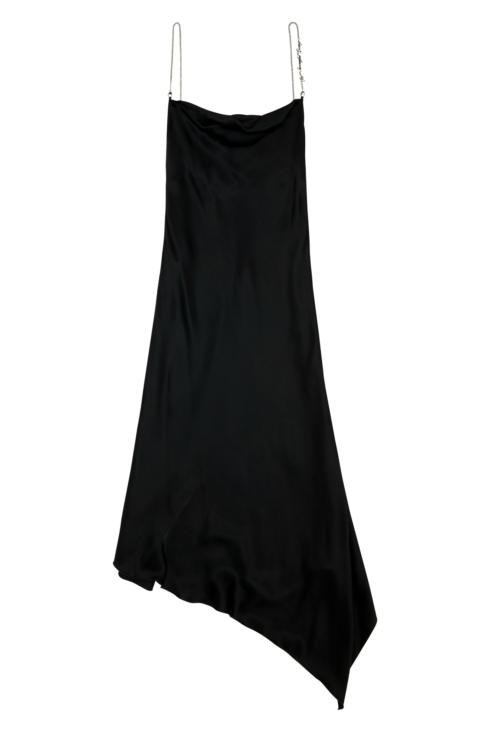 Diesel - D-MINT, Femme Robe nuisette en satin avec bretelles en chaîne in Noir - Image 3
