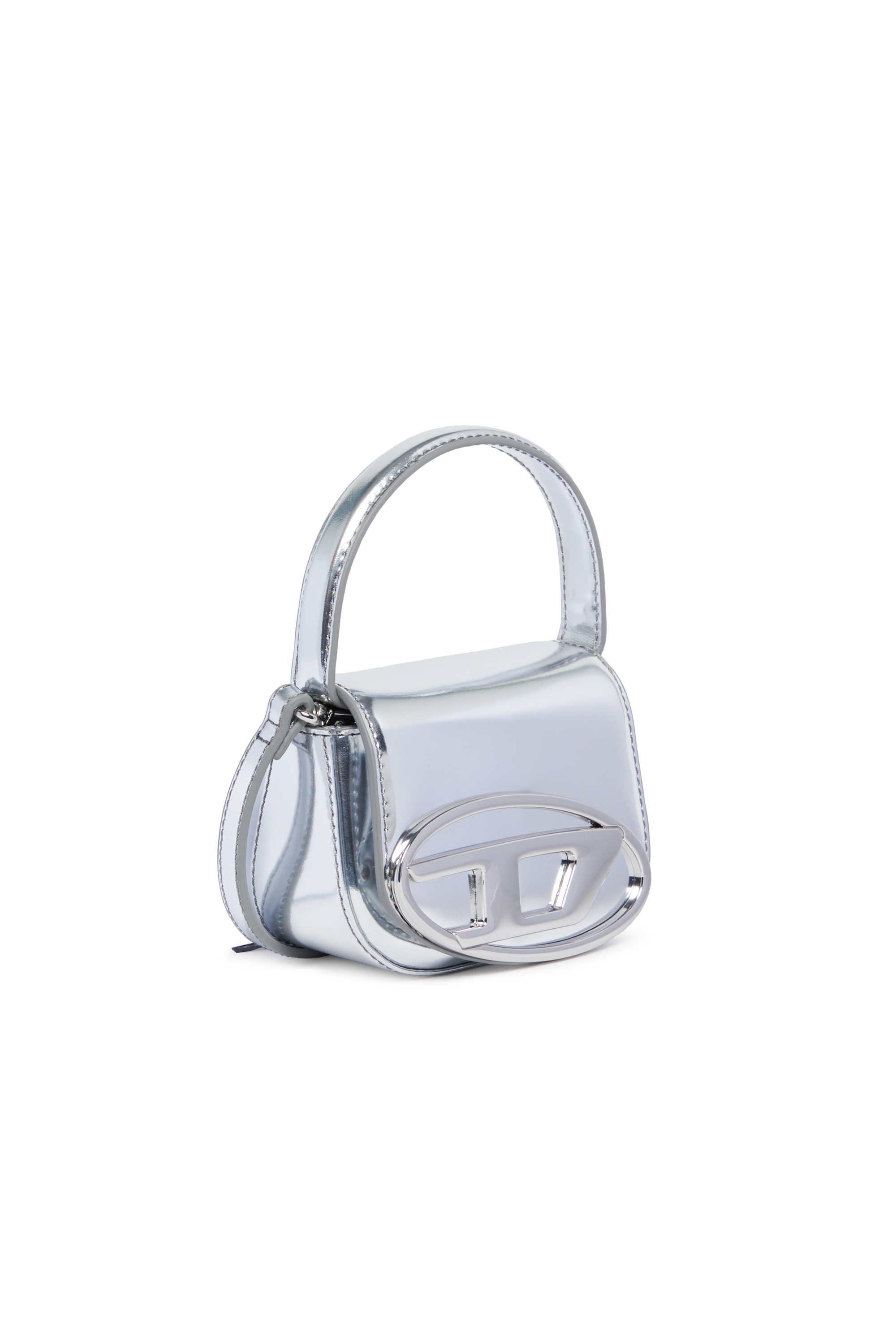 Diesel - 1DR XS, Woman Iconic mini bag in metallic leather in Silver - Image 3