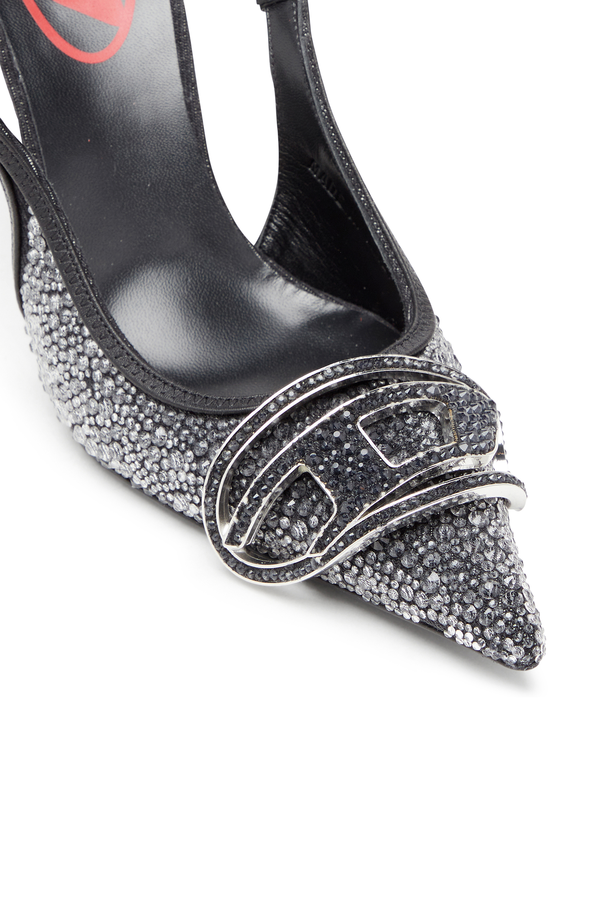 Diesel - D-VENUS SB, D-Venus-Escarpin à bride arrière en denim à strass Femme in Noir - 6