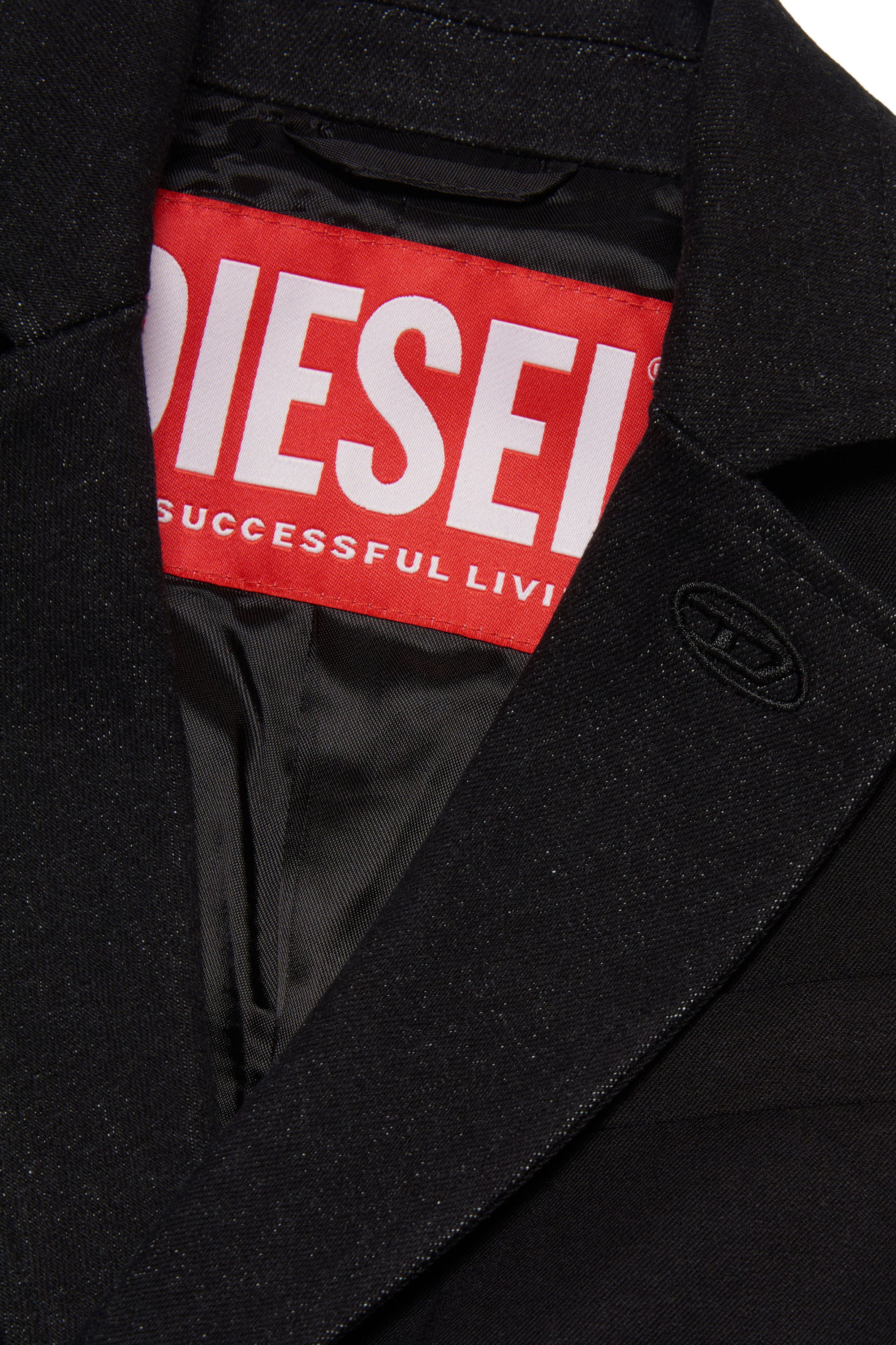 Diesel - JPRIM, Man Blazer with denim lapels in Black - Image 3