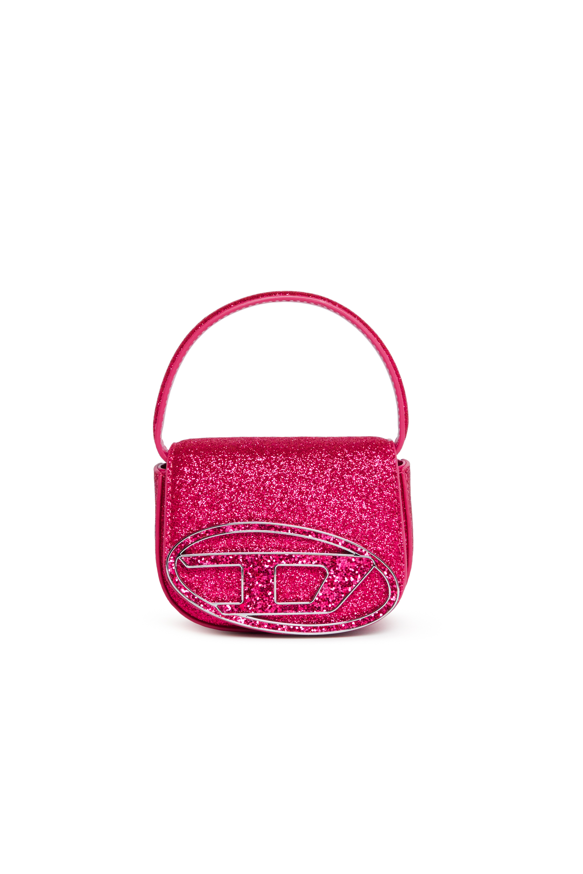 Diesel - 1DR XS, Woman Iconic mini bag in glitter fabric in Pink - Image 1