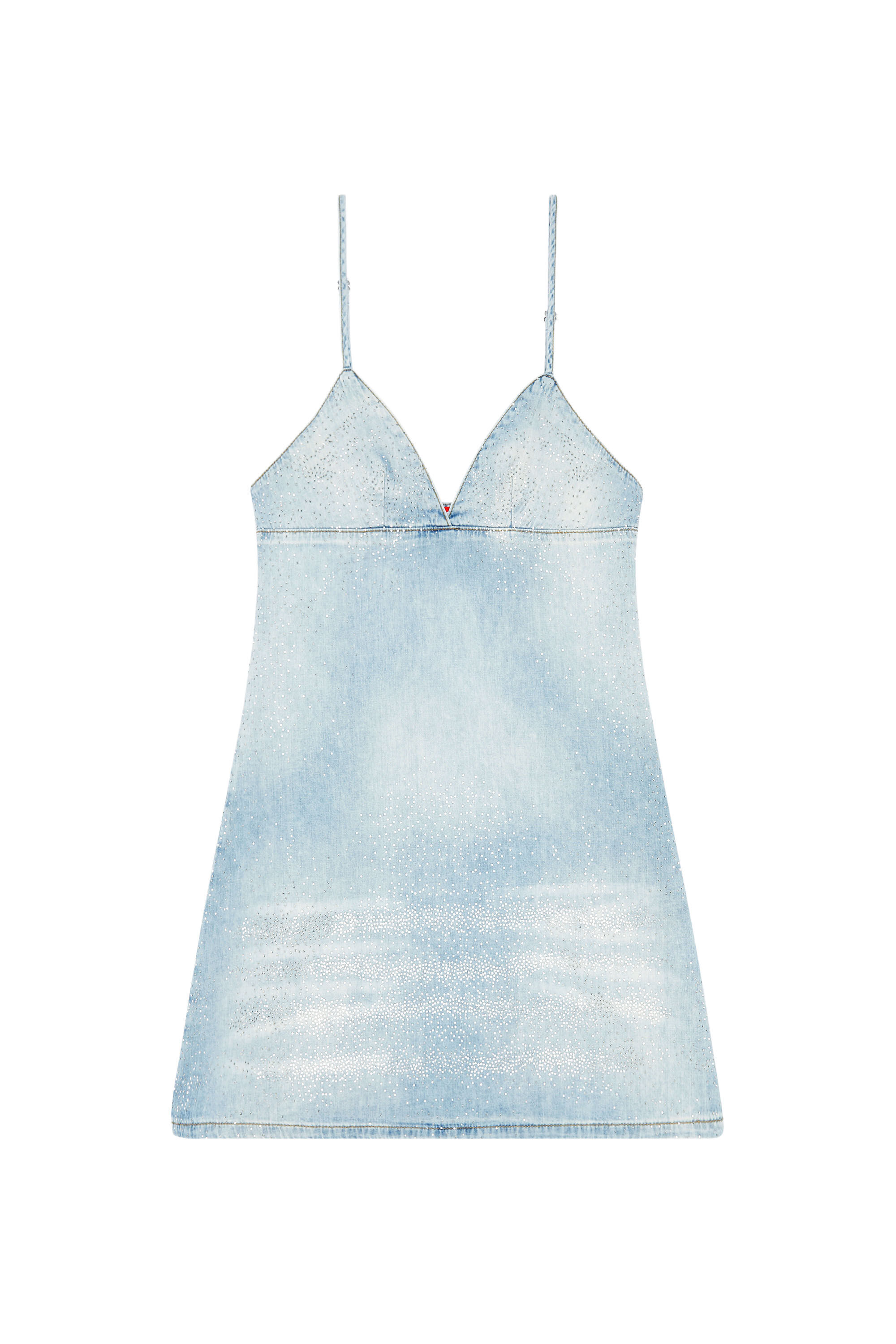 Diesel - DE-VER-S, Femme Mini-robe en denim à micro-cristaux in Bleu - Image 2