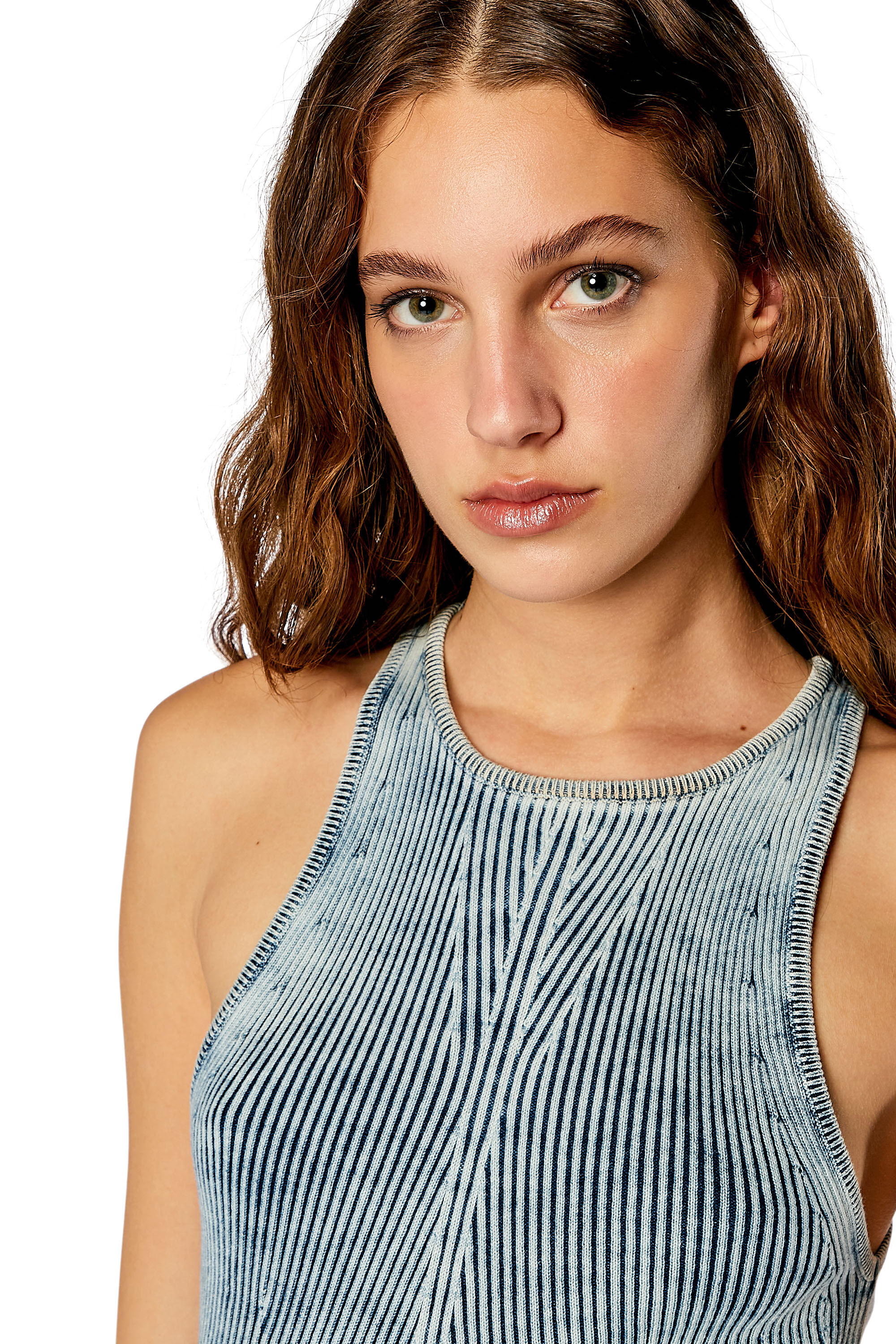 Diesel - M-TANSY, Body débardeur en maille de coton indigo Femme in Bleu - 5