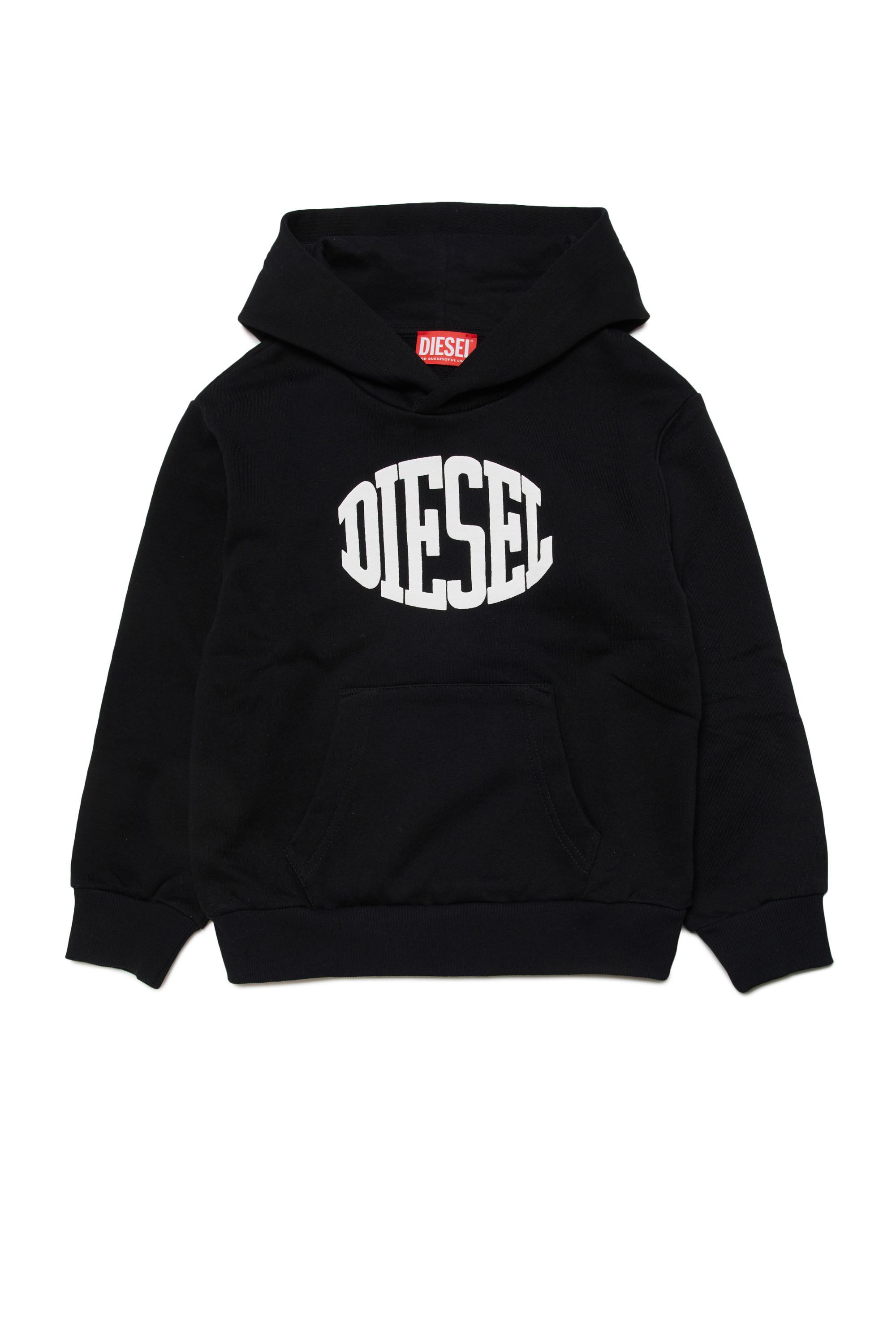 Diesel - SBOLC OVER, Man Cotton hoodie with Diesel logo in Black - Image 1