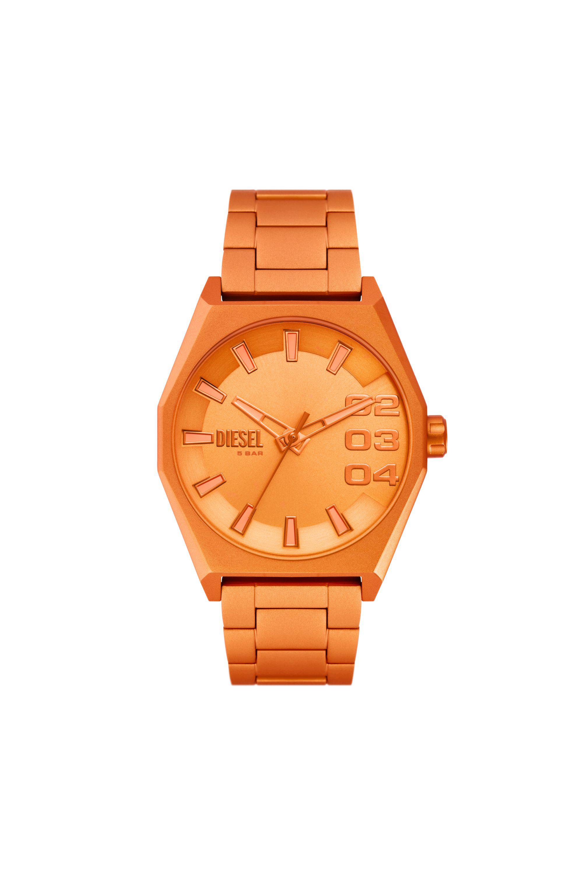 Diesel - DZ2209, Man Scraper three-hand orange aluminum watch in Orange - Image 2