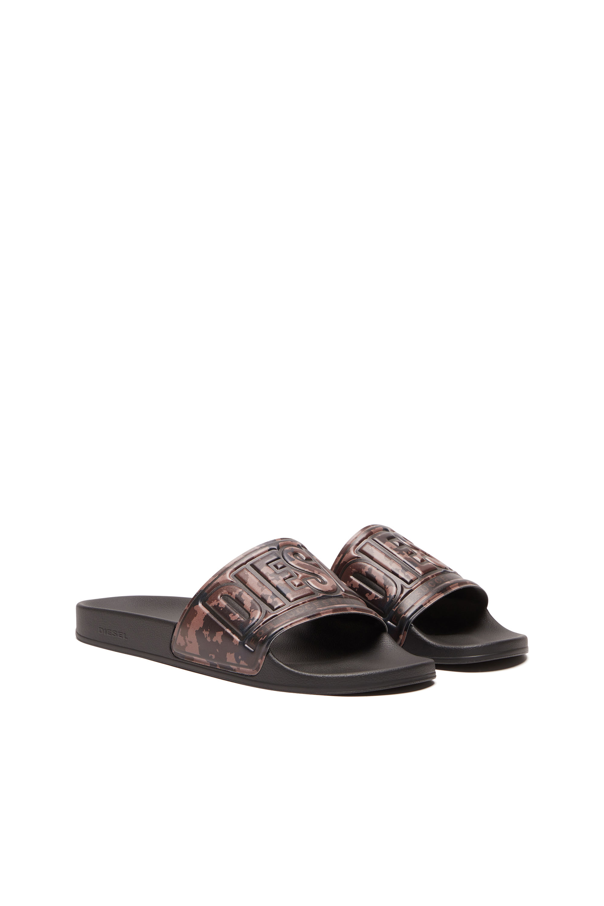 Diesel - SA-MAYEMI CC X, Unisex Sa-Mayemi CC X - Pool slides with camouflage band in Black - Image 2