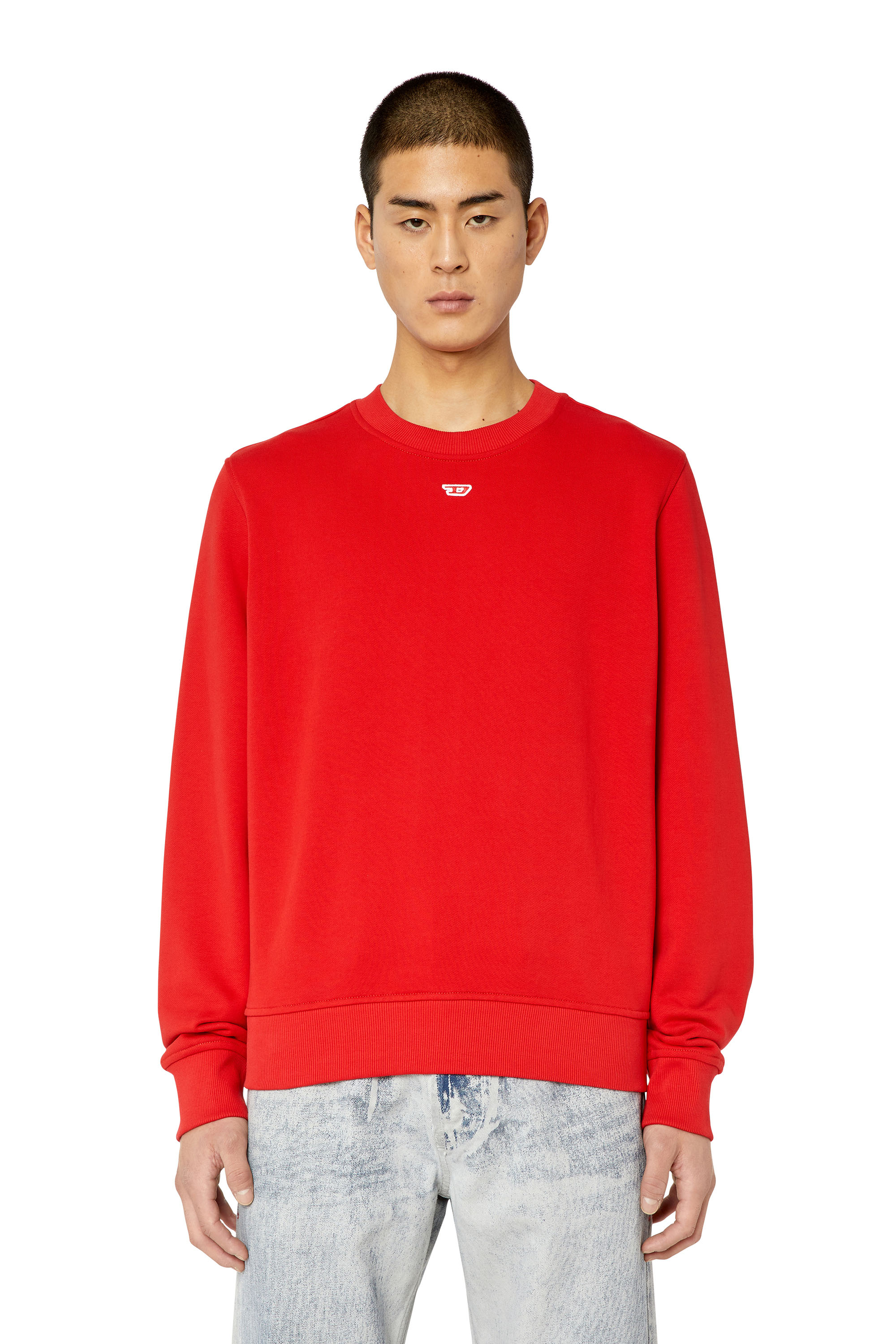 Diesel - S-GINN-D, Unisex Sweatshirt with mini D patch in Red - Image 2
