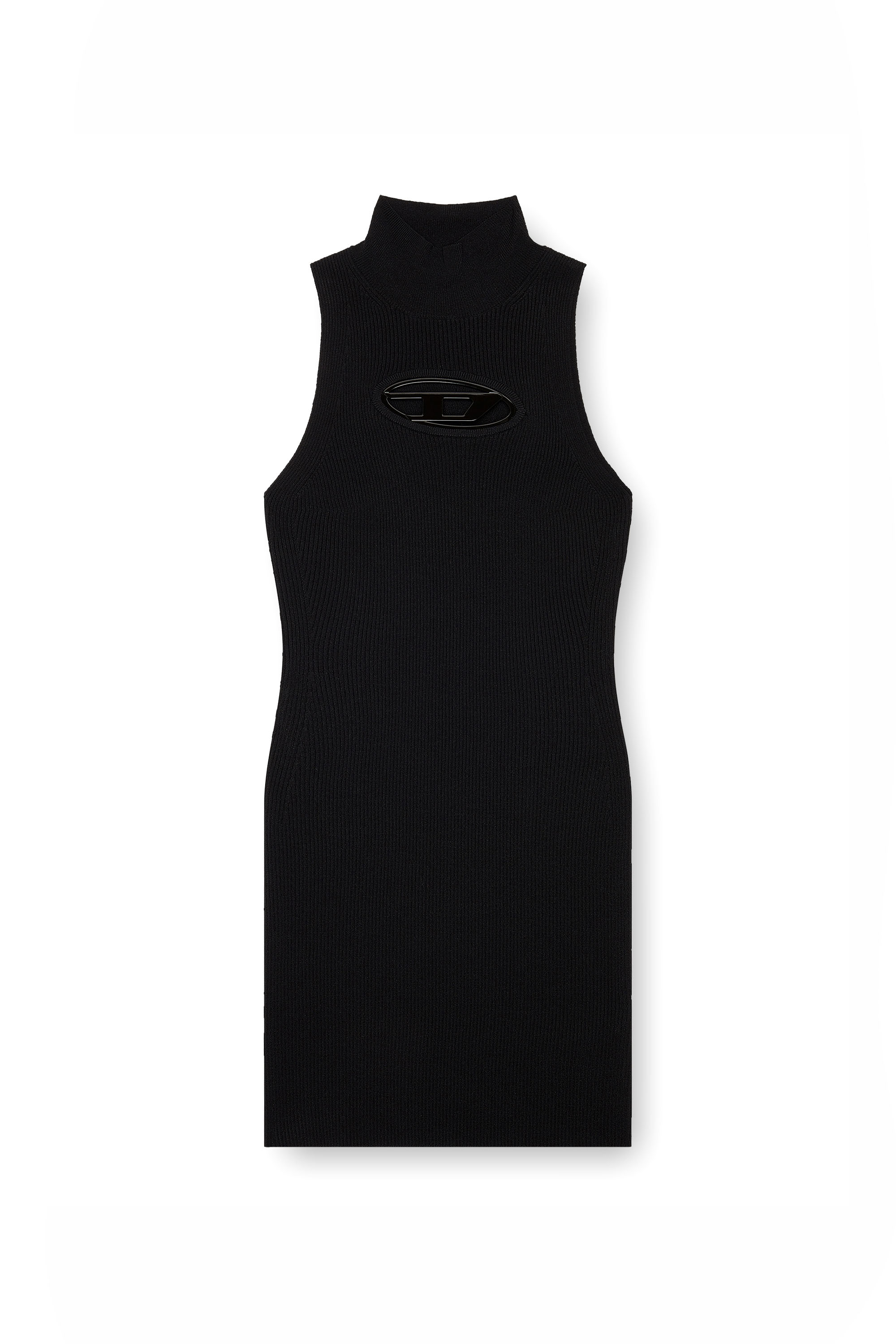 Diesel - M-ONERVA, Woman's Short dress with cut-out and logo plaque in Black - 1