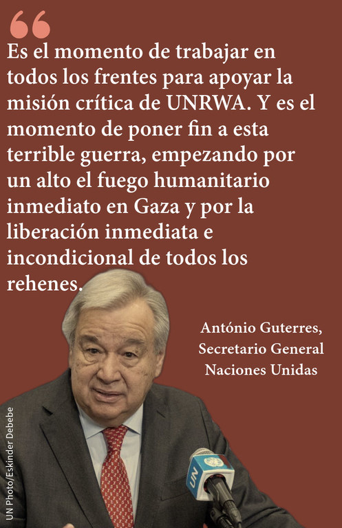 El Secretario General sobre la labor de UNRWA  y la situación en Gaza