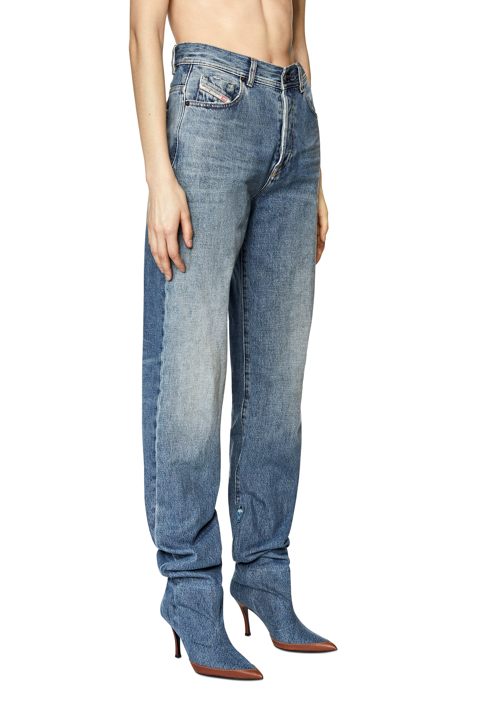 Diesel - Woman Straight Jeans 1956 D-Tulip 007A7, Medium blue - Image 4