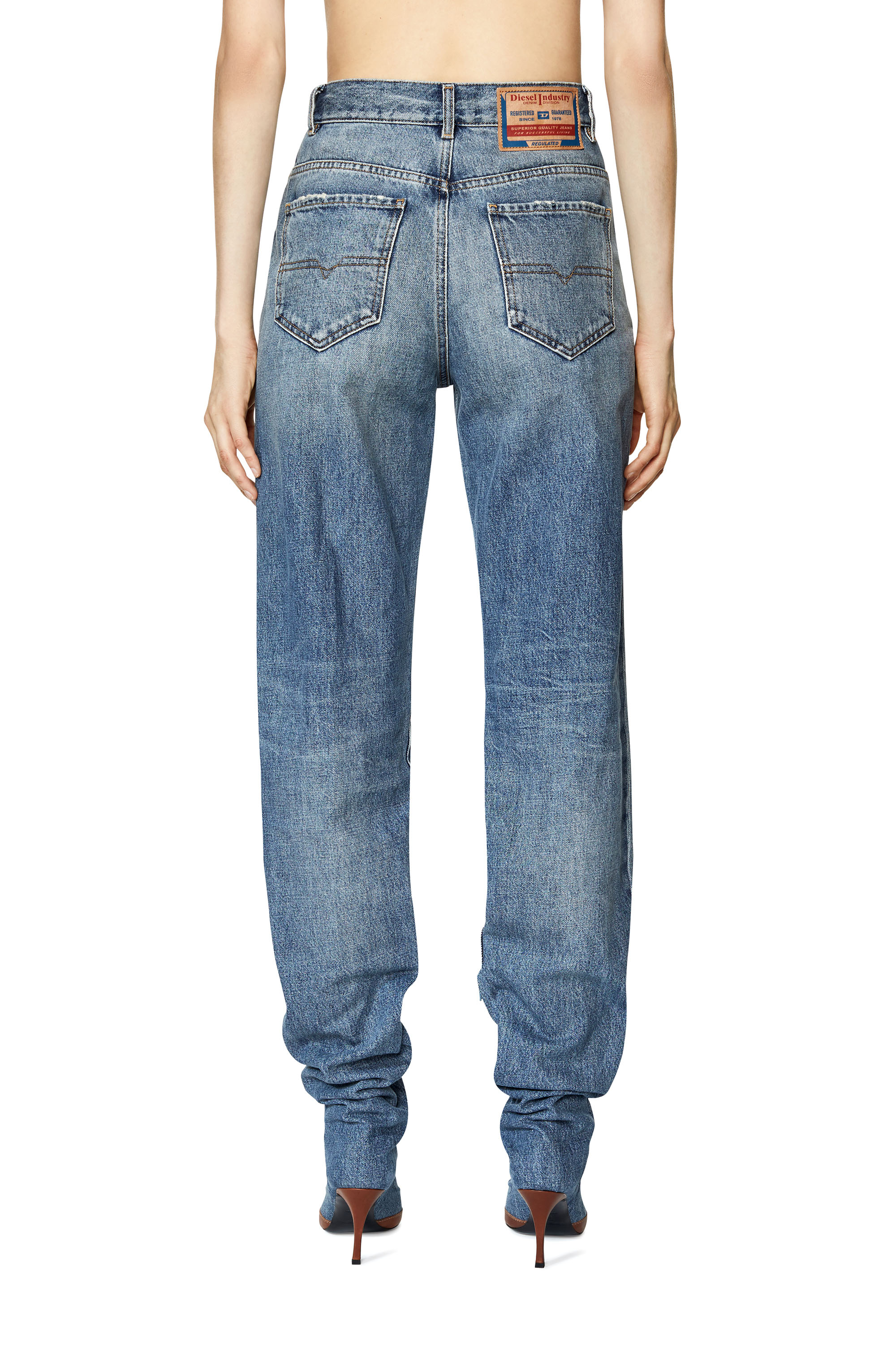 Diesel - Woman Straight Jeans 1956 D-Tulip 007A7, Medium blue - Image 3