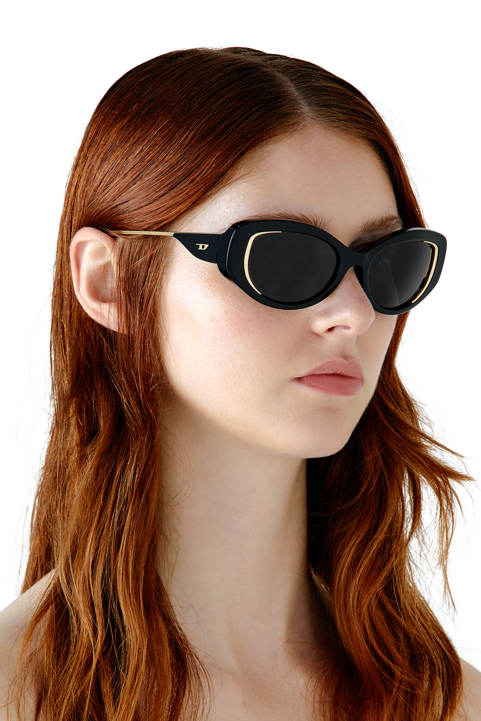 Diesel - 0DL2001, Unisex Cat-eye style sunglasses in Black - Image 6