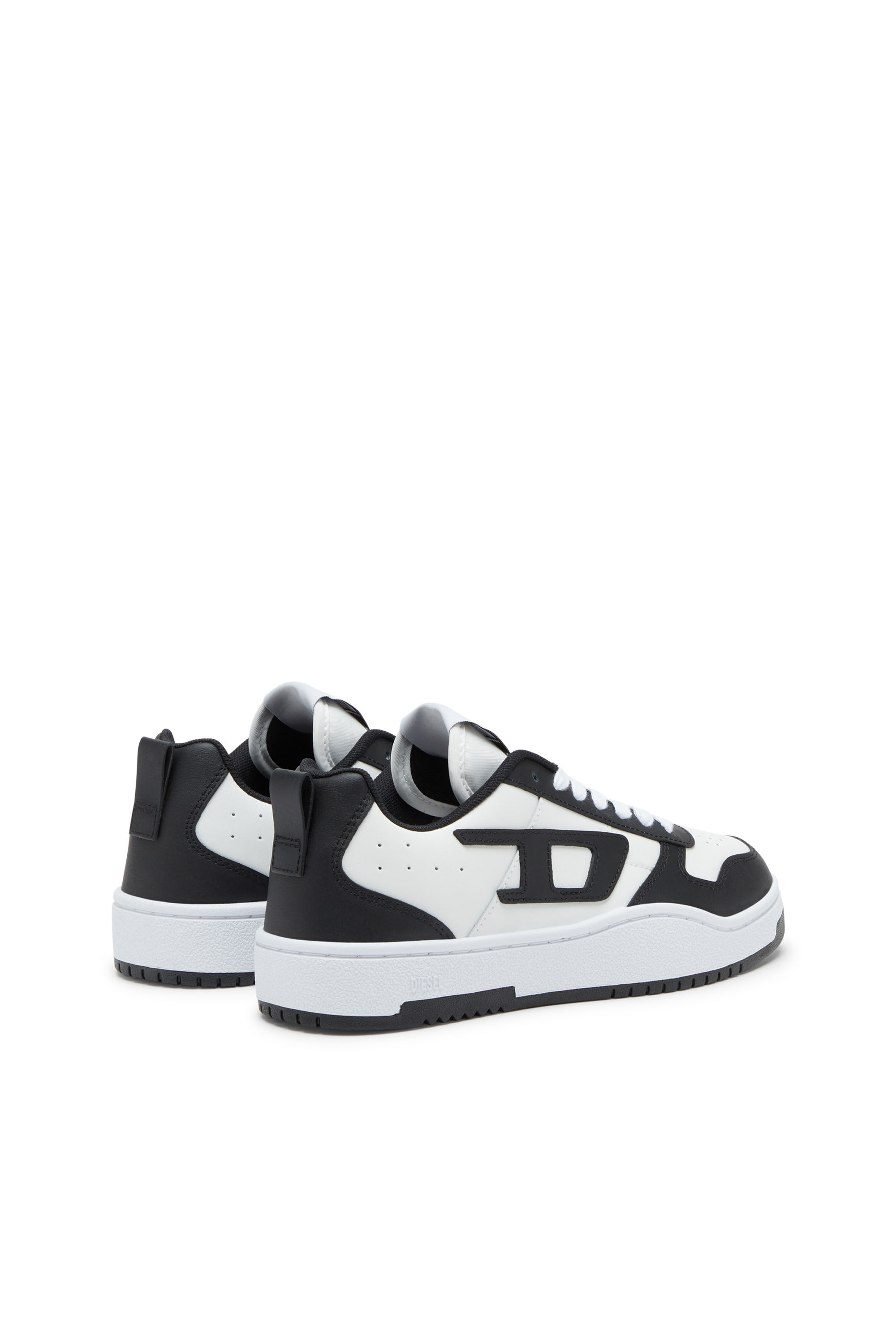 Diesel - S-UKIYO V2 LOW, Man's S-Ukiyo Low-Low-top sneakers in leather and nylon in Black/White - 3