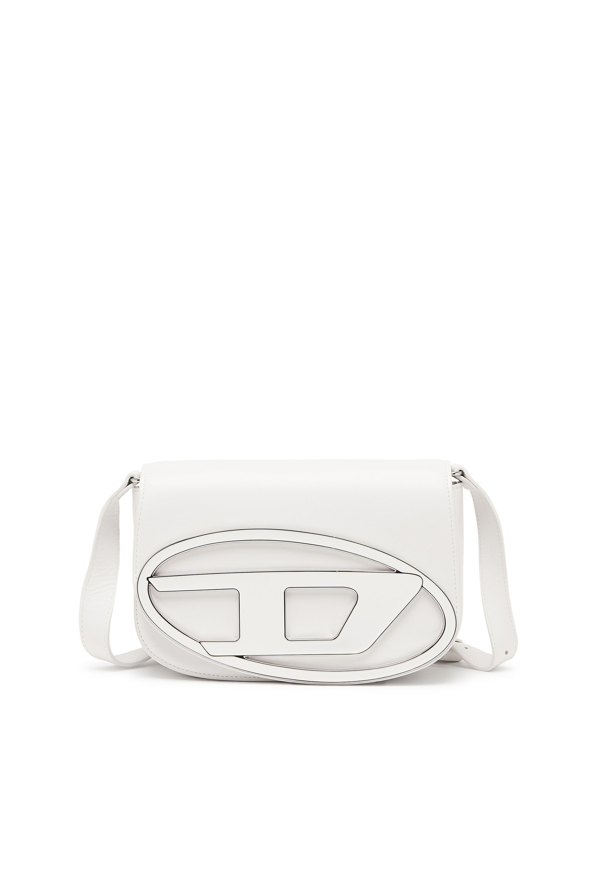 Diesel - 1DR M, Woman's 1DR M-Iconic medium shoulder bag in leather in White - 1