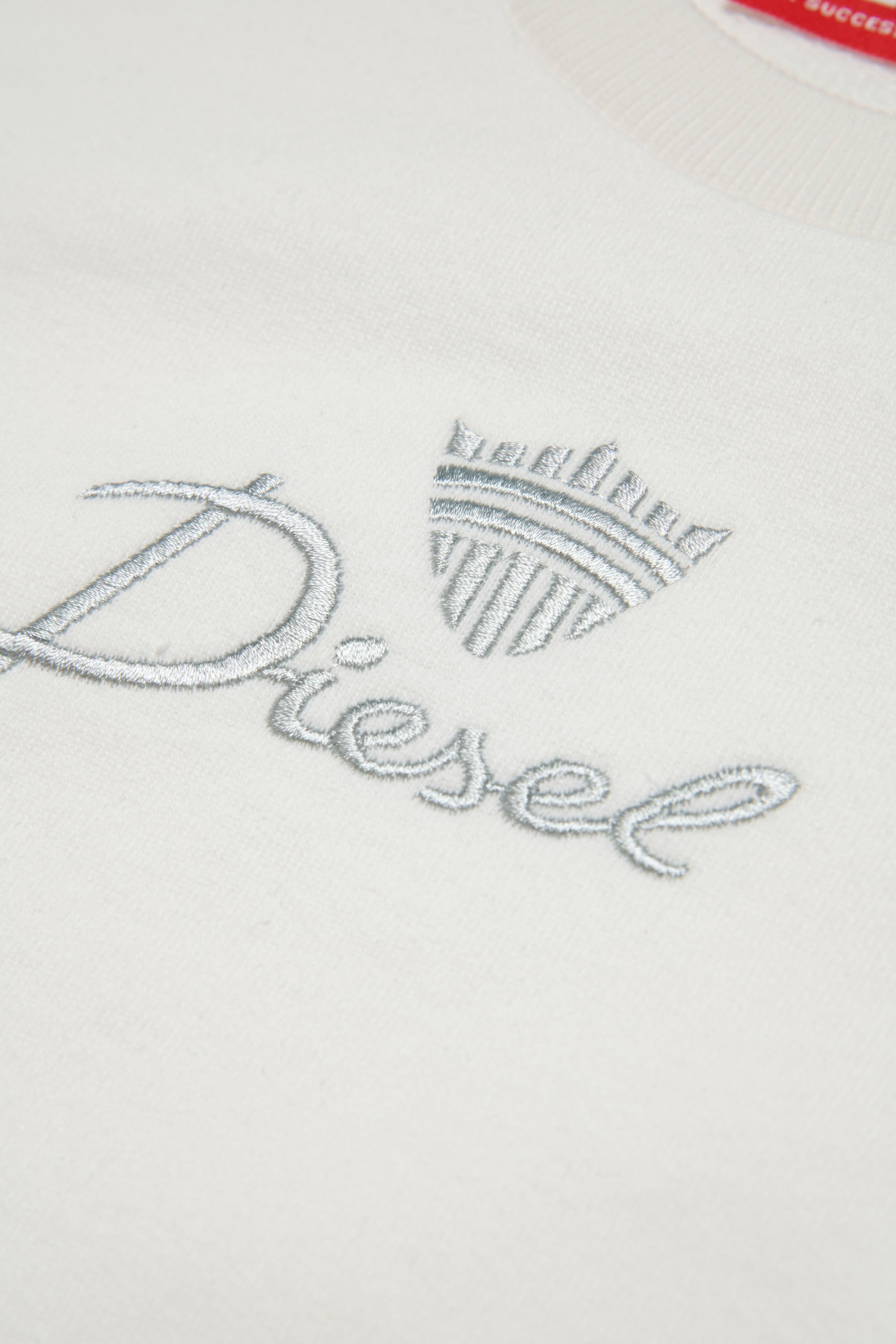 Diesel - SLEM, Woman Sweatshirt with embroidered crest in White - Image 3