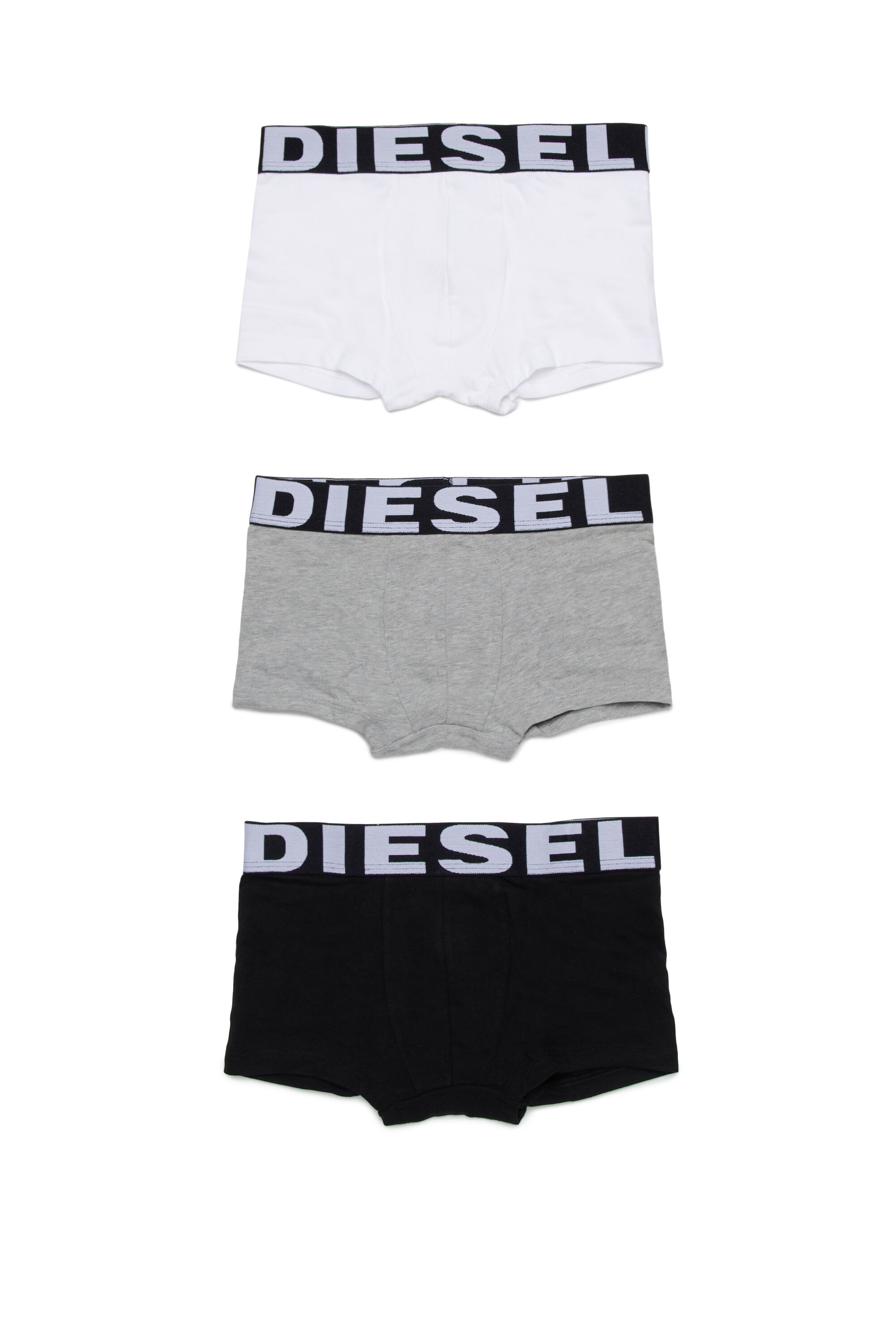 Diesel - UMBX-UPARRYTHREEPACK-DSL, Man's Boxer briefs with maxi logo waist in Black/White - 1