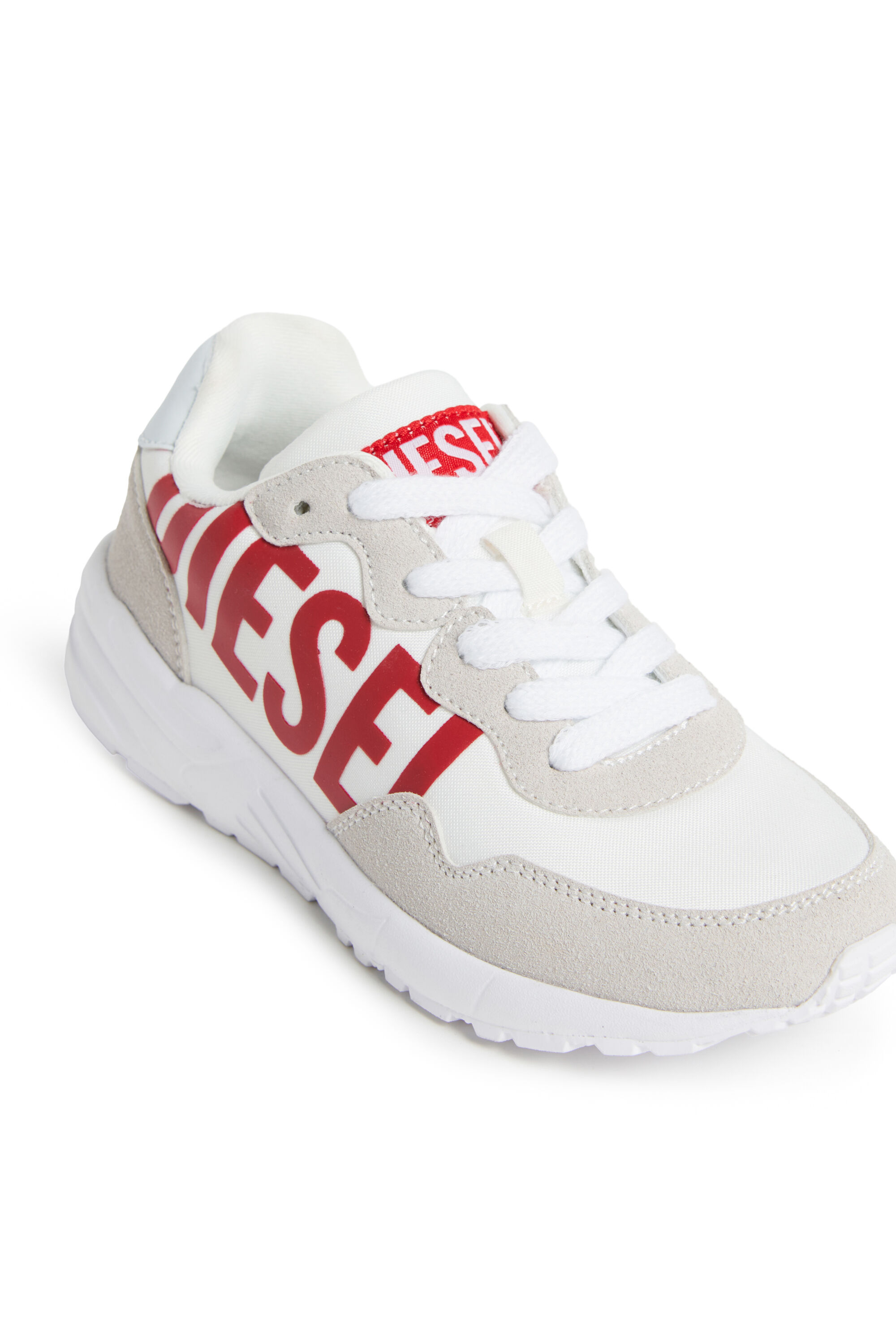 Diesel - S-STAR LIGHT LC, Unisex's Nylon sneakers with shiny Diesel print in White/Red - 4