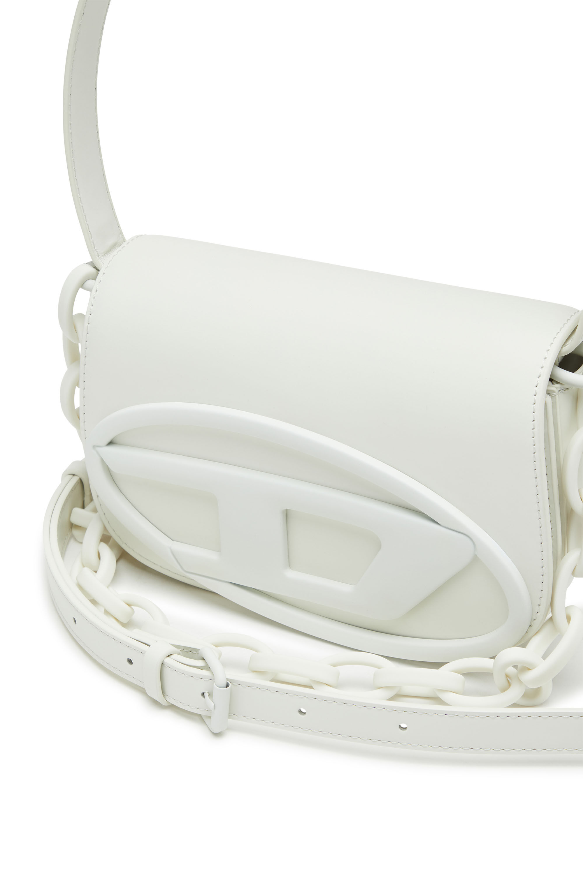 Diesel - 1DR, Woman's 1DR-Iconic shoulder bag in matte leather in White - 2