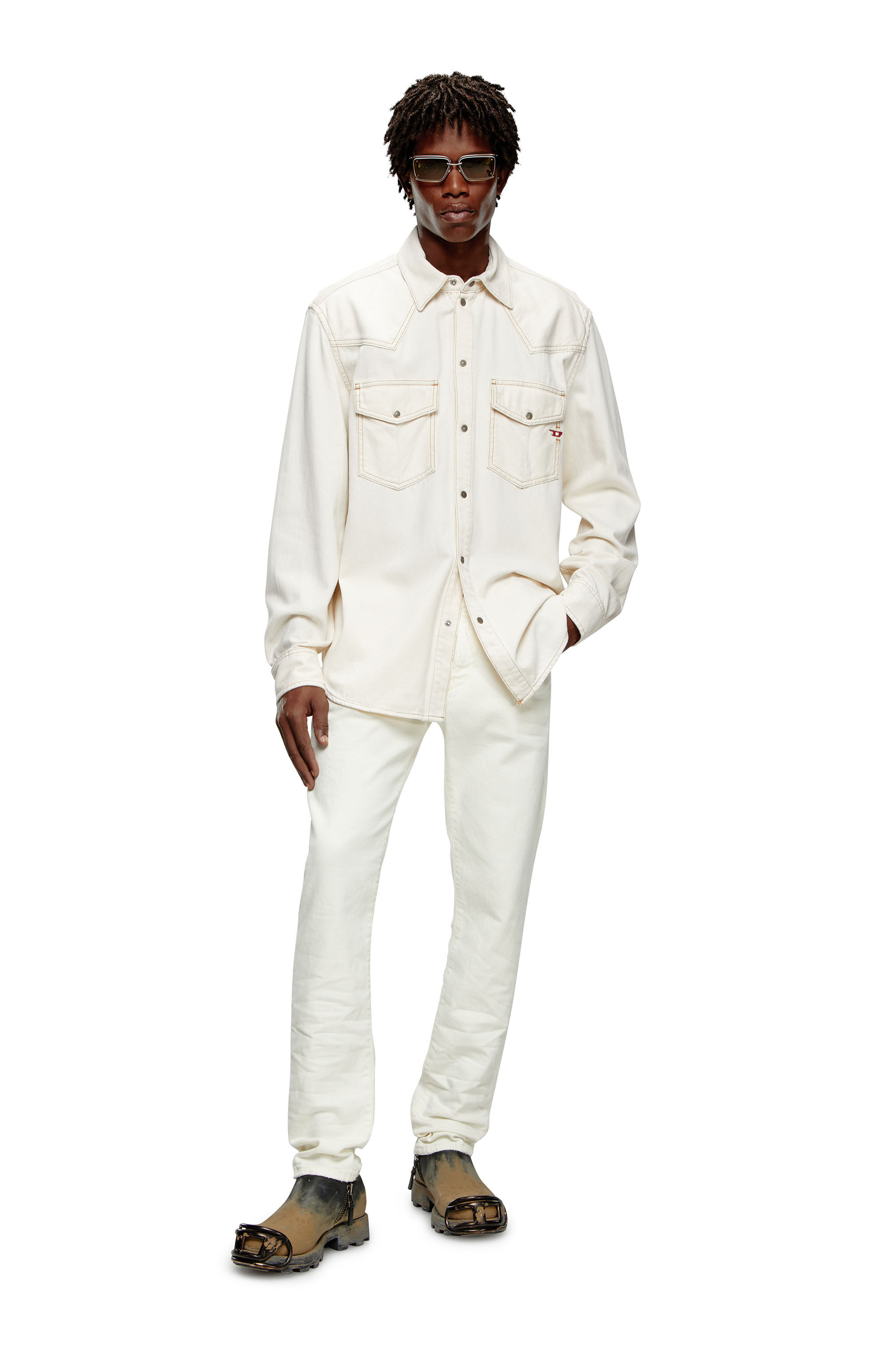 Diesel - Man's Slim Jeans 2019 D-Strukt 09I15, White - 1