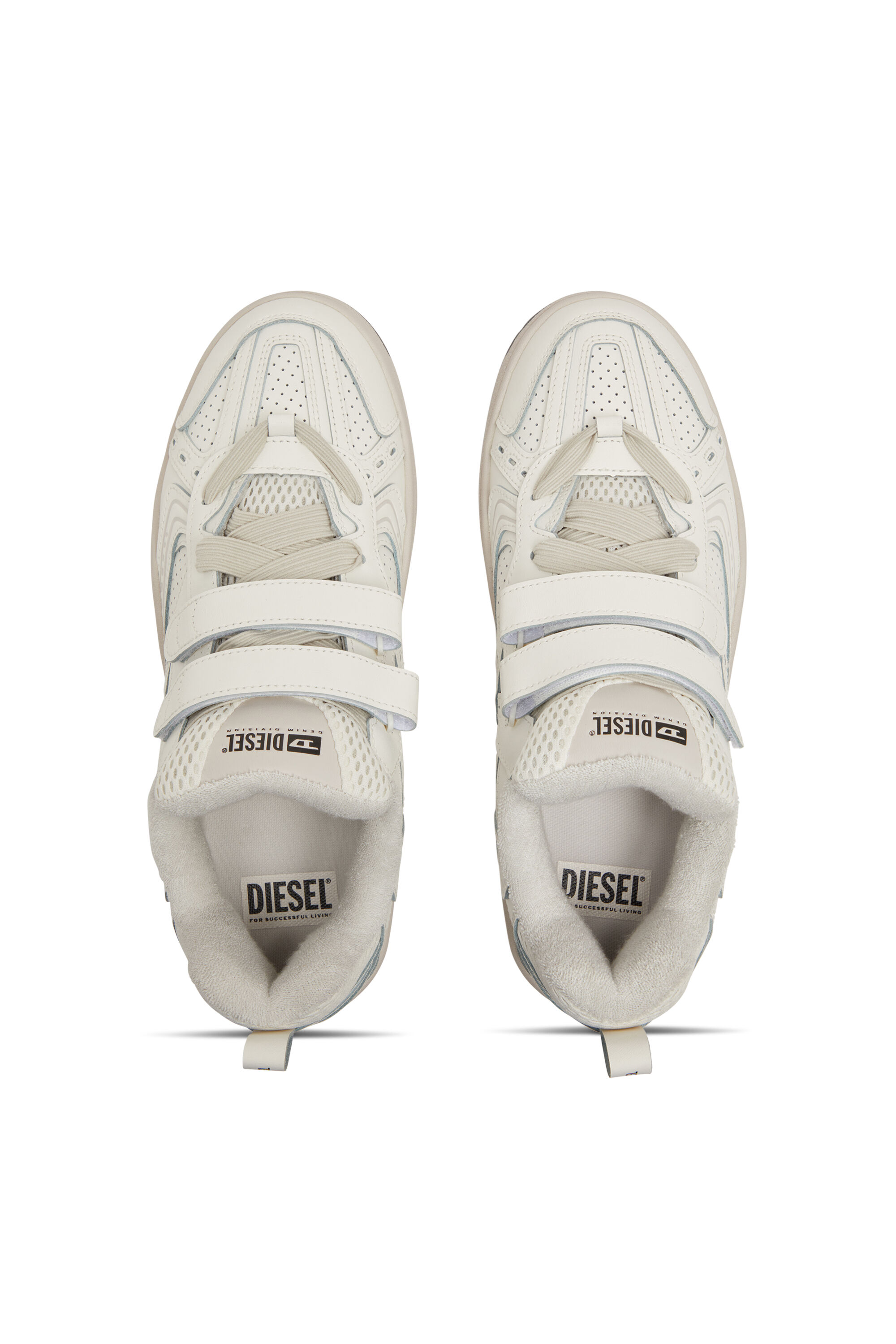 Diesel - S-UKIYO SKT, Man's S-Ukiyo-Monochrome sneaker with straps in White - 4