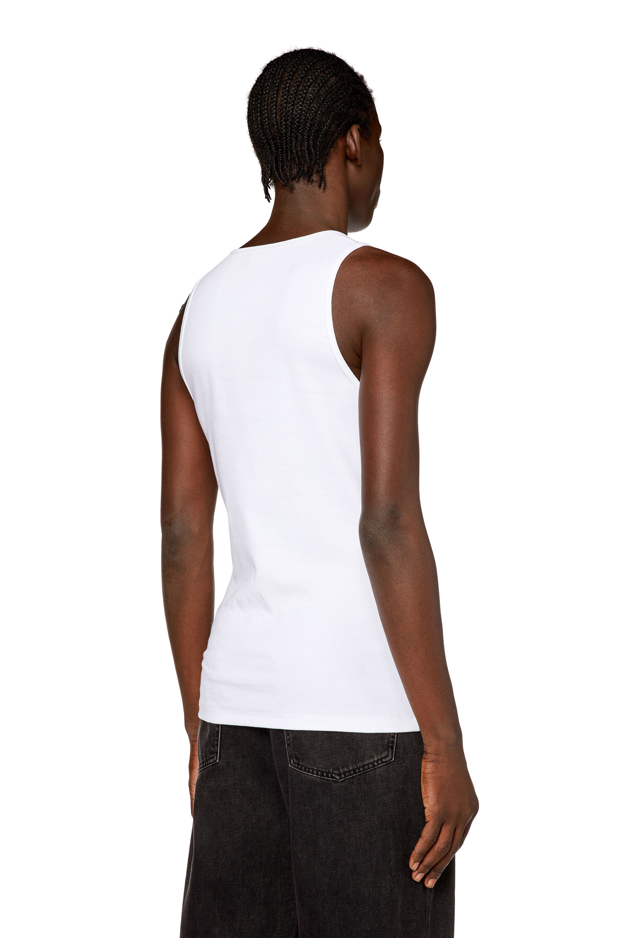 Diesel - T-LIFTY-D, Man's Tank top with mini D logo patch in White - 4