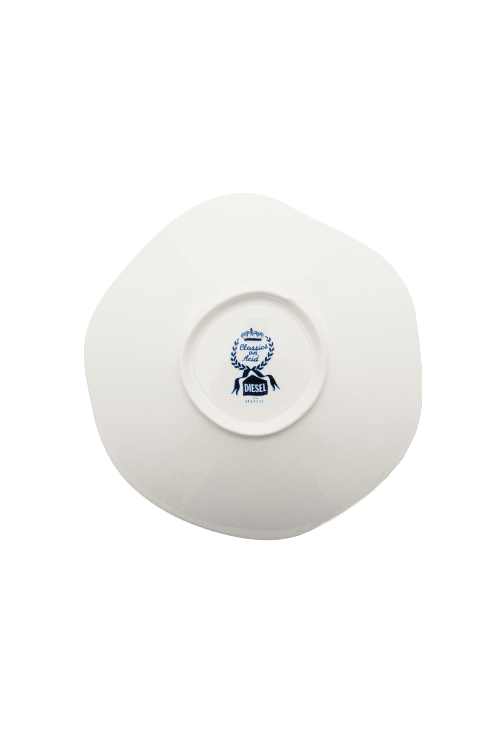 Diesel - 11225 SOUP PLATE IN PORCELAIN "CLASSIC O, Unisex's Pocelain soupe plate in White/Blue - 2