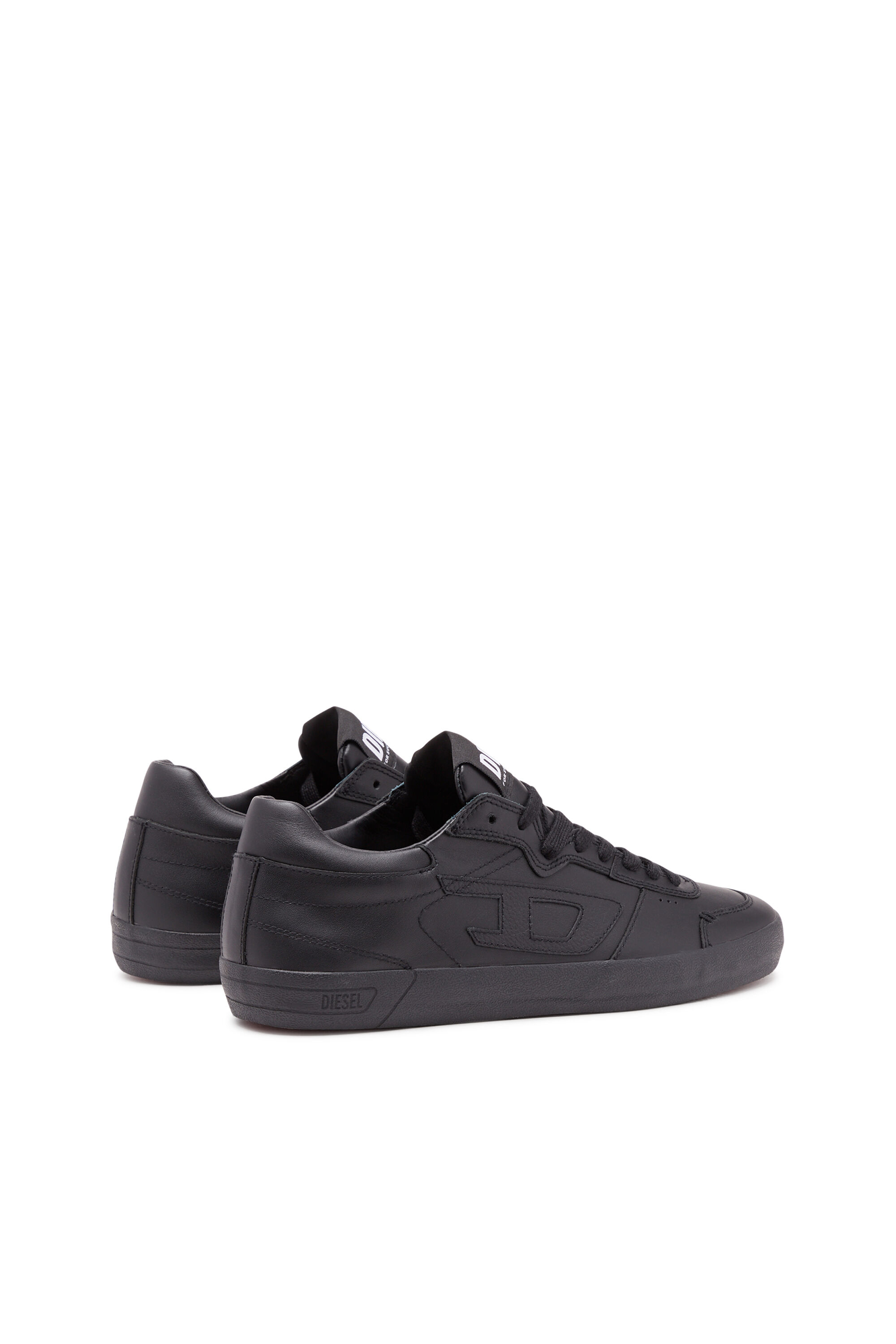 Diesel - S-LEROJI LOW, Man S-Leroji Low-Low-top leather sneakers with D branding in Black - Image 3