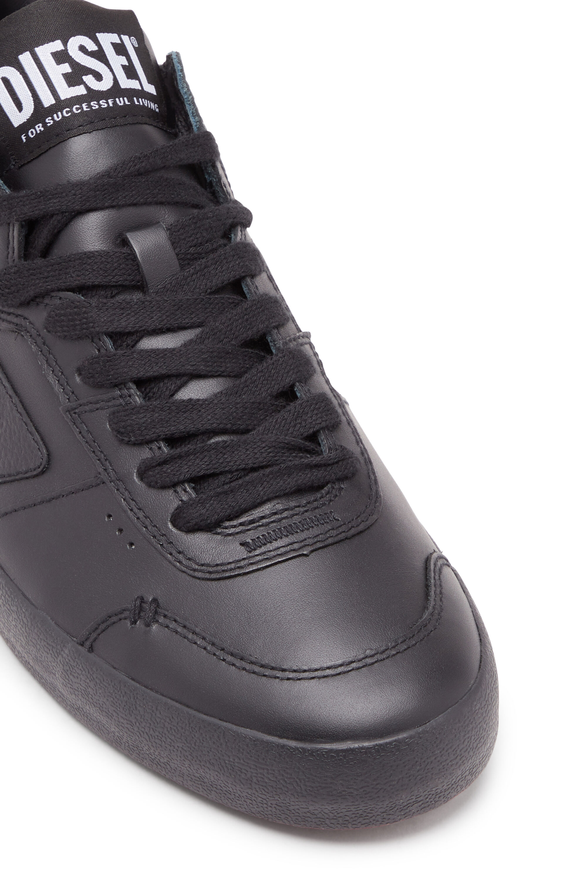 Diesel - S-LEROJI LOW, Man S-Leroji Low-Low-top leather sneakers with D branding in Black - Image 6