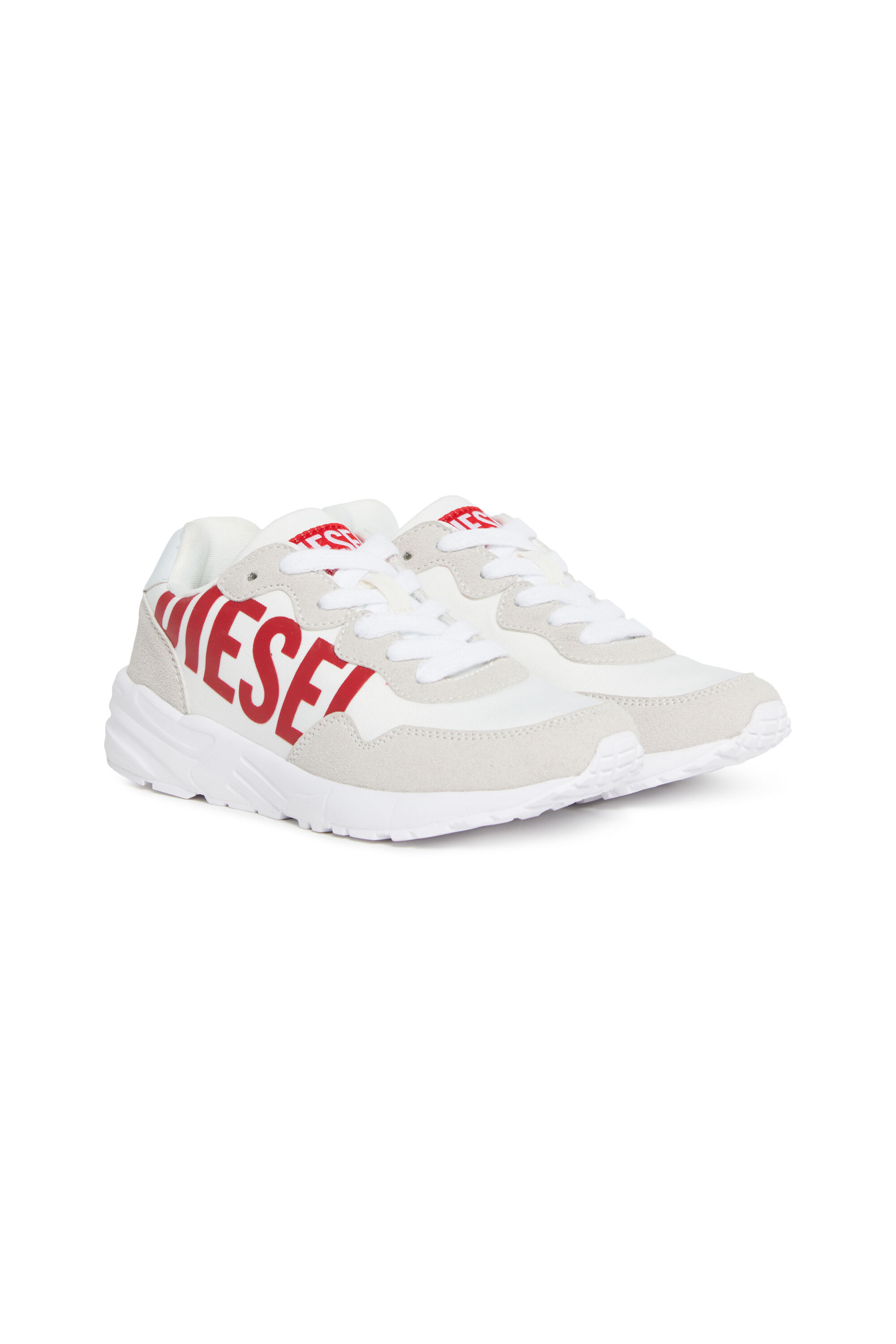 Diesel - S-STAR LIGHT LC, Unisex's Nylon sneakers with shiny Diesel print in White/Red - 2