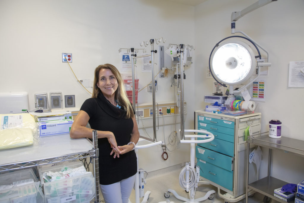 Kristin Cosner, RN, CPNP, donated the end-of-treatment bell that hangs in the Bass Childhood Cancer Center at Lucile Packard Children's Hospital Stanford.