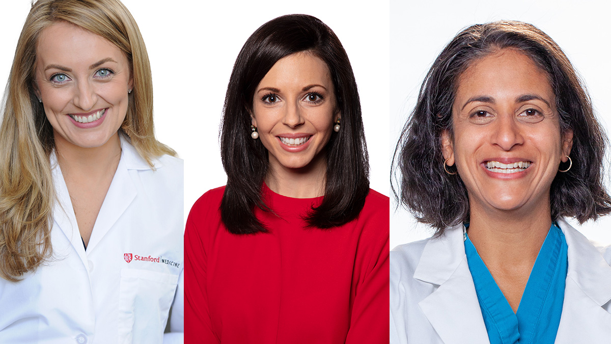 Headshots of Agniezska Czechowicz, MD, Kara Meister, MD, and Lisa Patel, MD